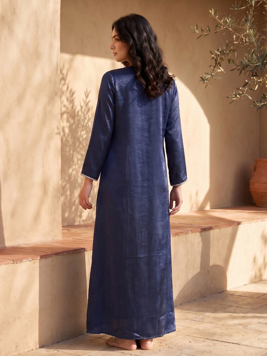 Long Sleeves Embellished Night Gown