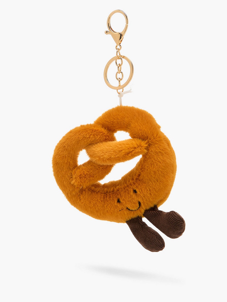 Plush Pretzel Bag Charm Keychain