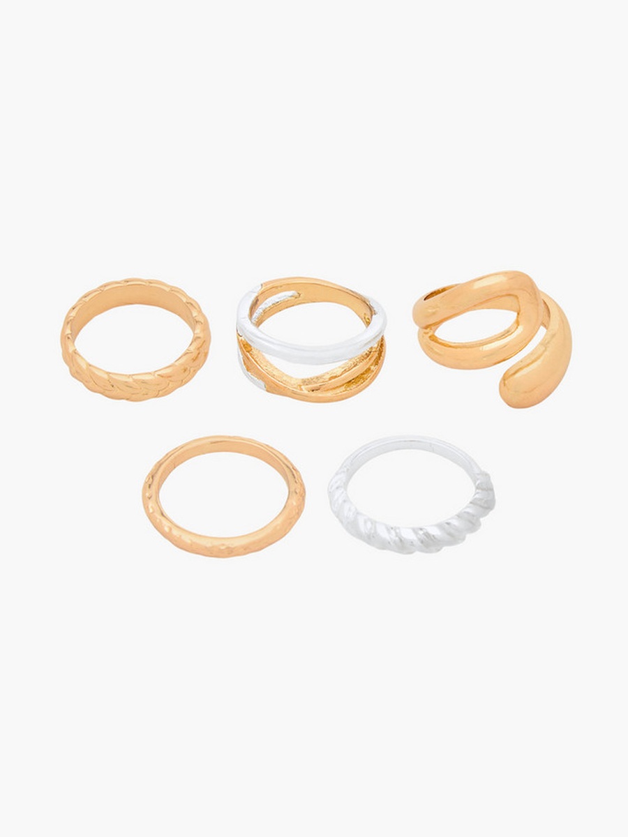 Set of 5 - Metallic Ring