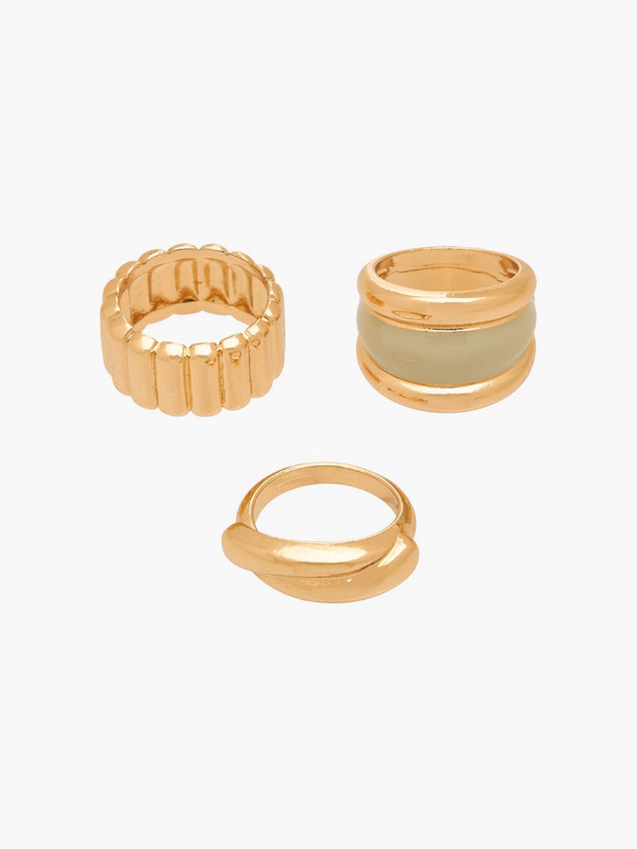 Pack of 3 Assorted Gold Tone Ring