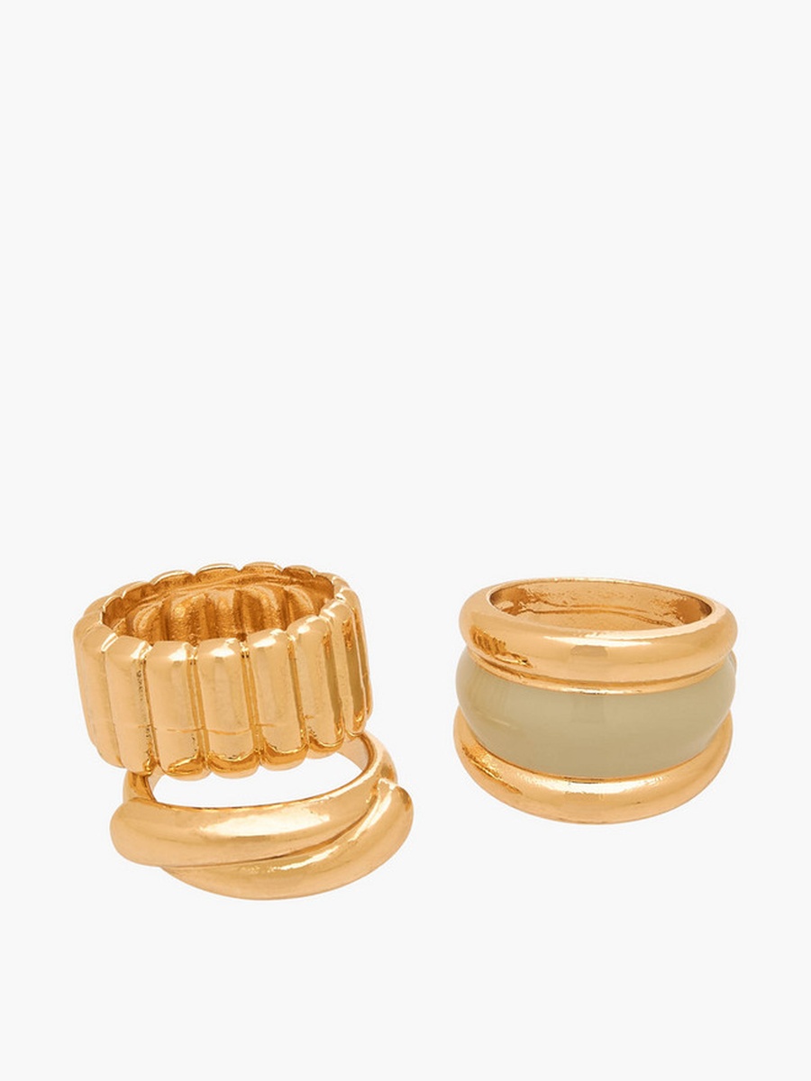 Pack of 3 Assorted Gold Tone Ring