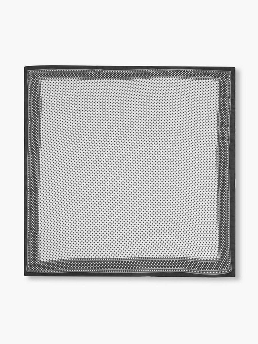 Square Satin Polka Dot Print Scarf