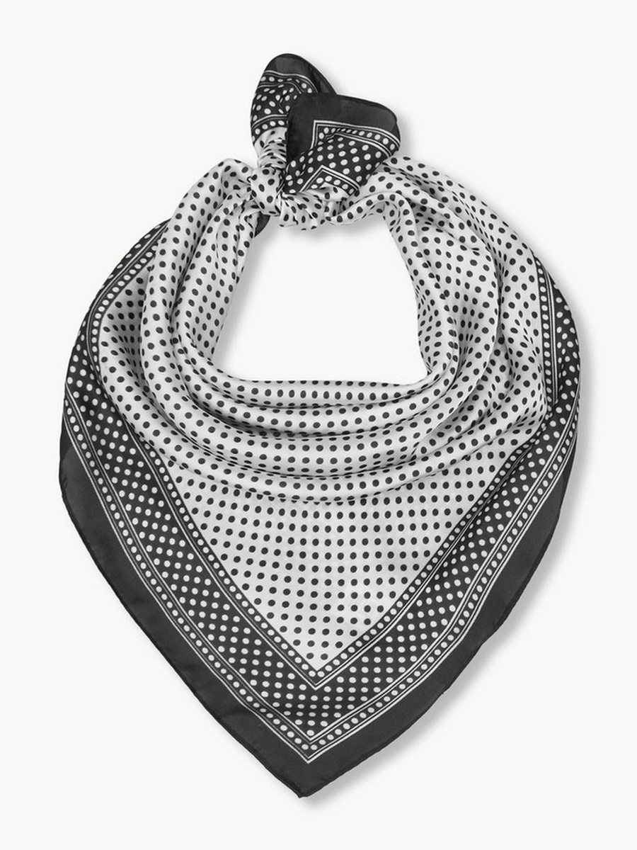 Square Satin Polka Dot Print Scarf