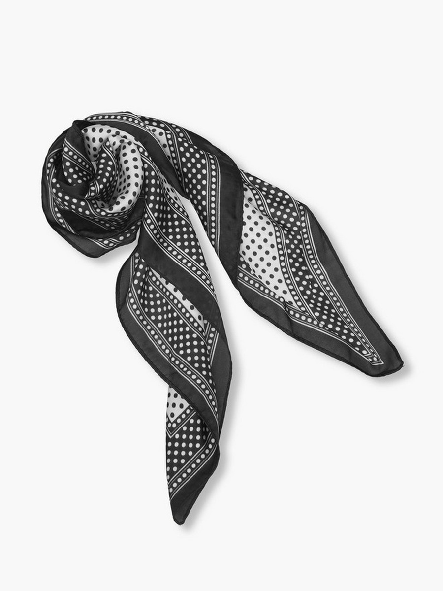 Square Satin Polka Dot Print Scarf