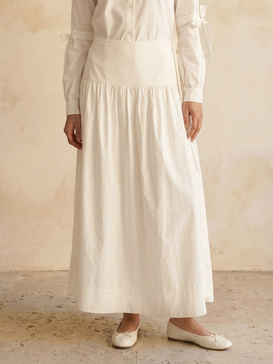Maxi Length Cotton Wrap Skirt