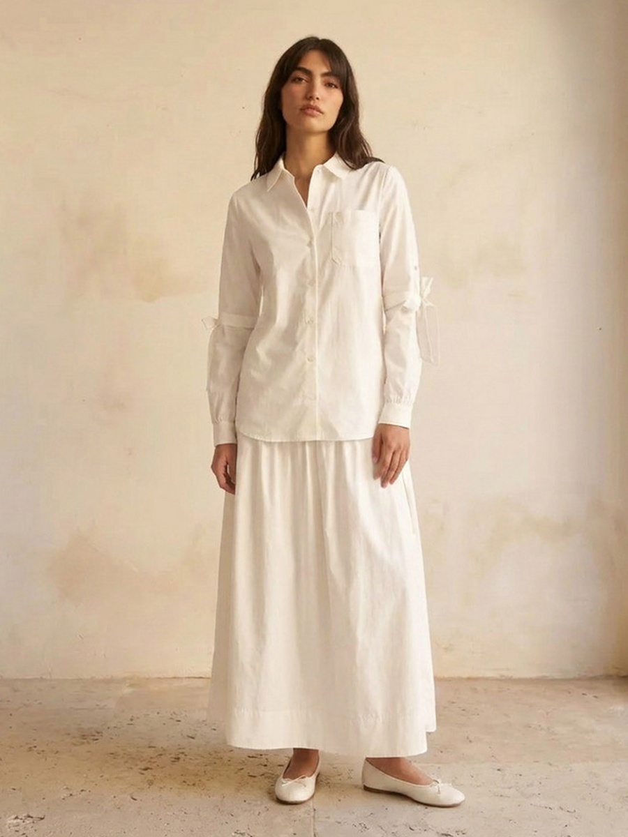 Maxi Length Cotton Wrap Skirt