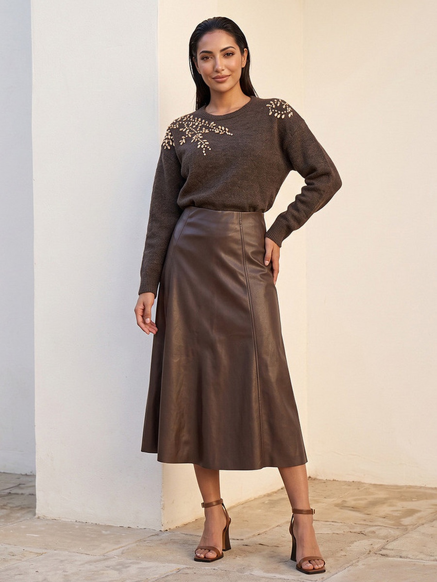 Midi Skirt with Panelled Design