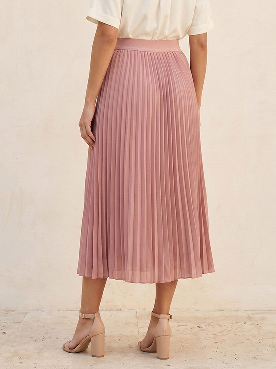 Midi Skirt with Pleated Design