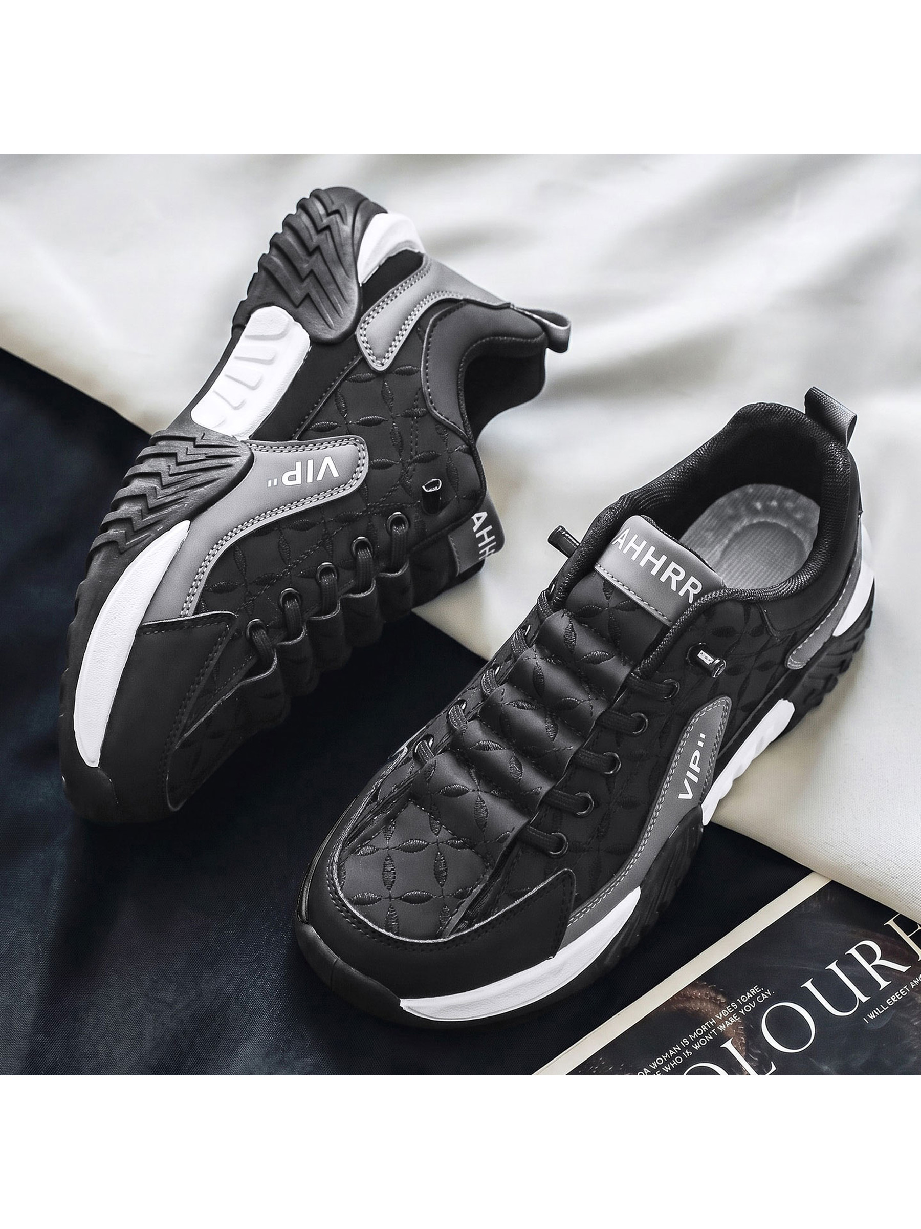 Pull Tab Lace-Up Sneakers