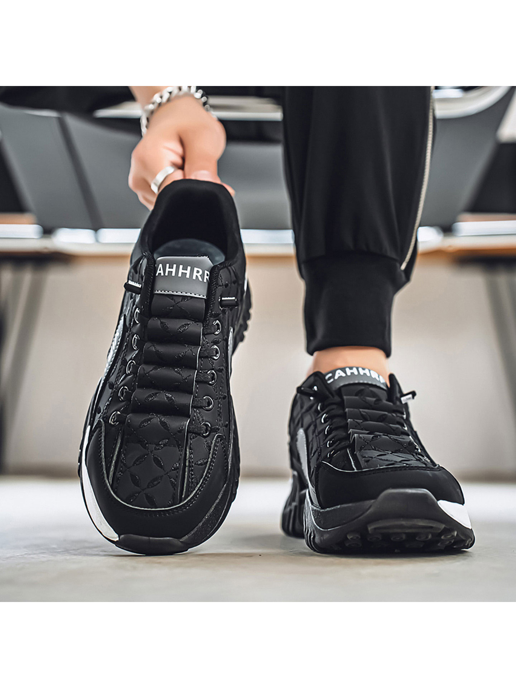 Pull Tab Lace-Up Sneakers