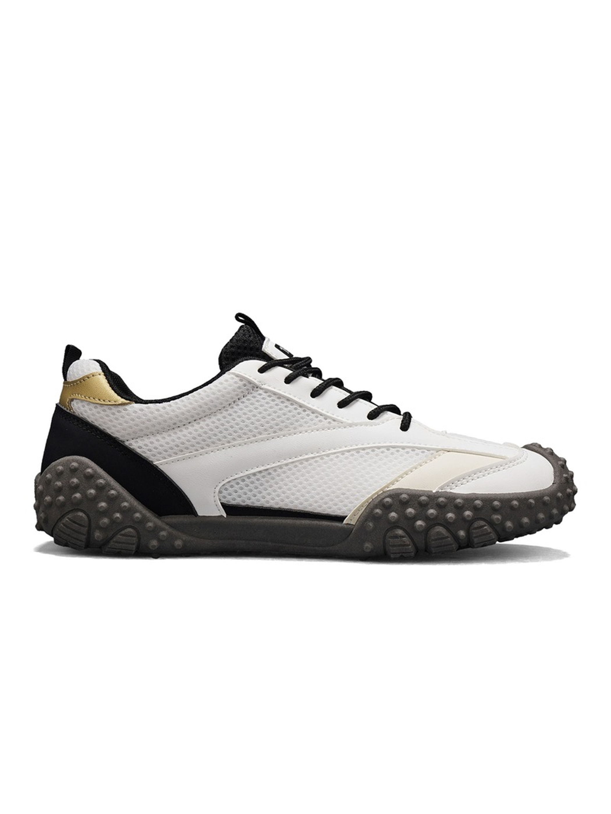 Mens White Breathable Sporty Sneakers