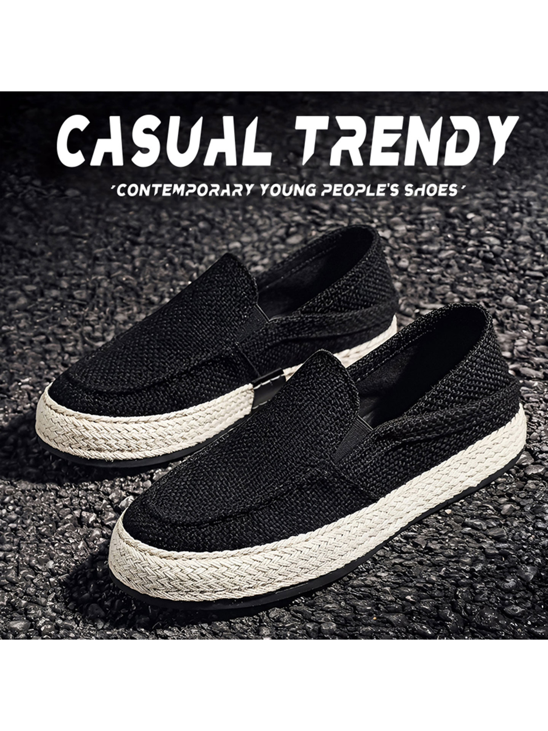 Solid Espadrille Slip-On Shoes