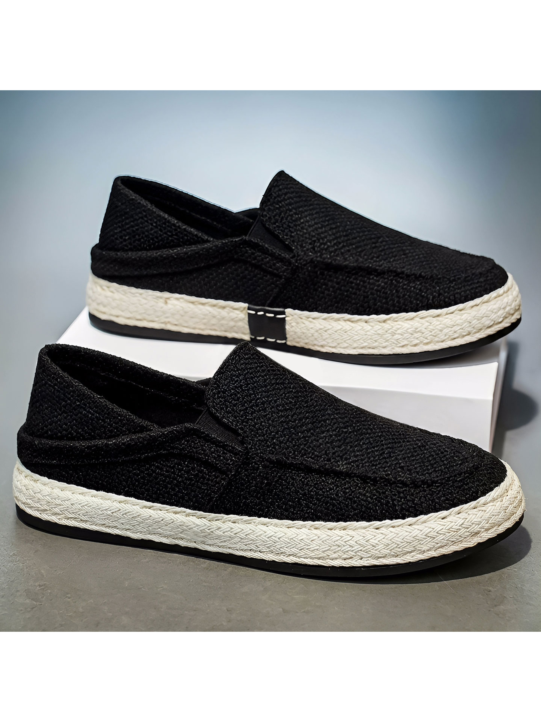 Solid Espadrille Slip-On Shoes