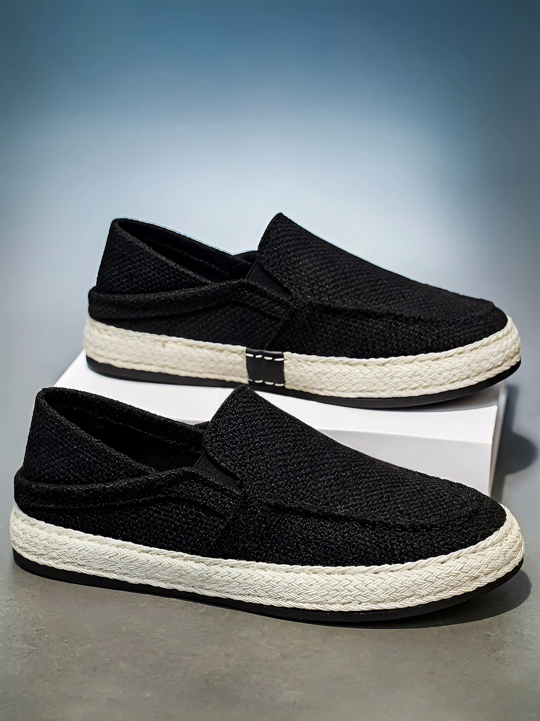 Solid Espadrille Slip-On Shoes