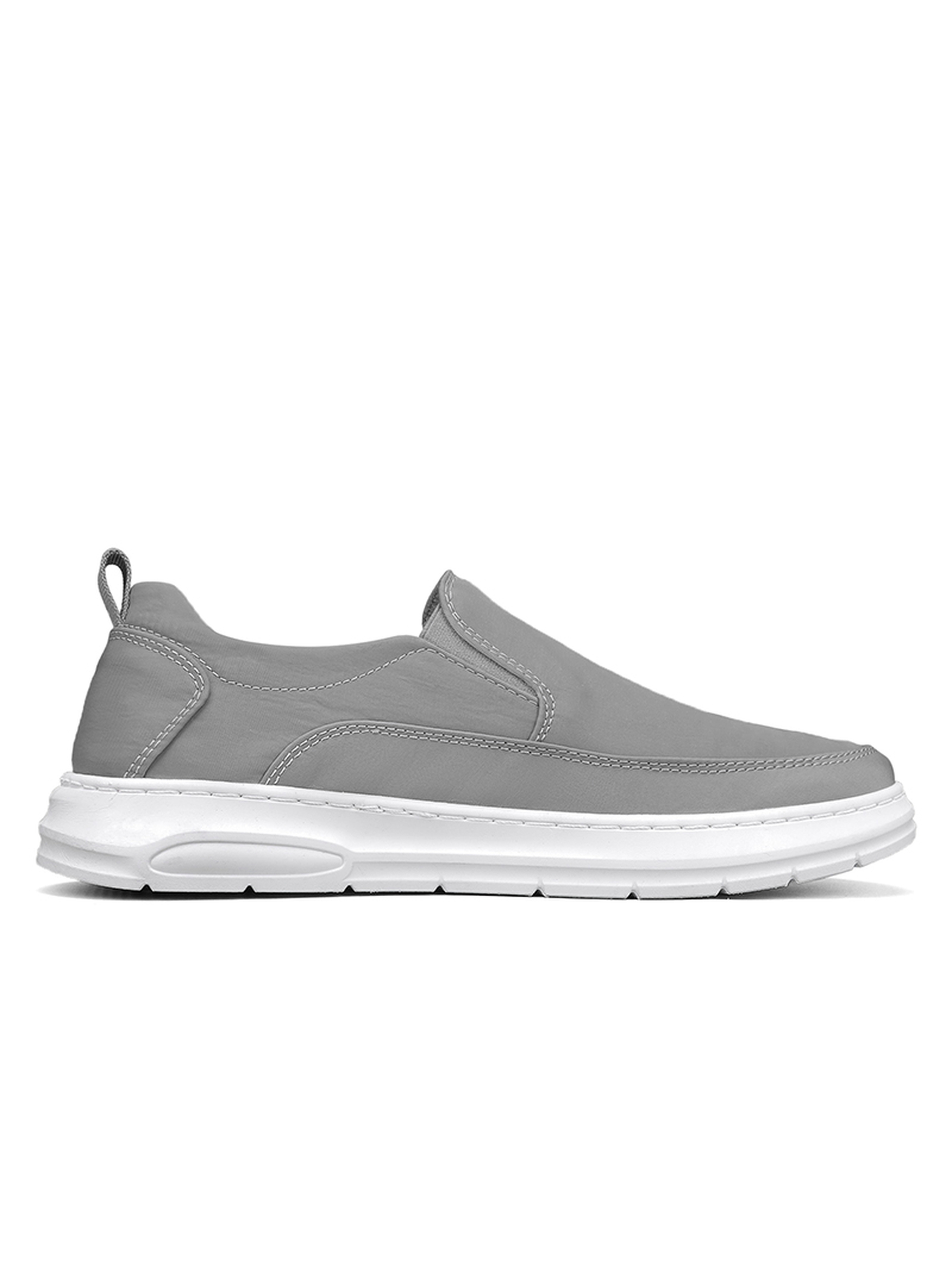 Mens Grey Slip-On Sneakers