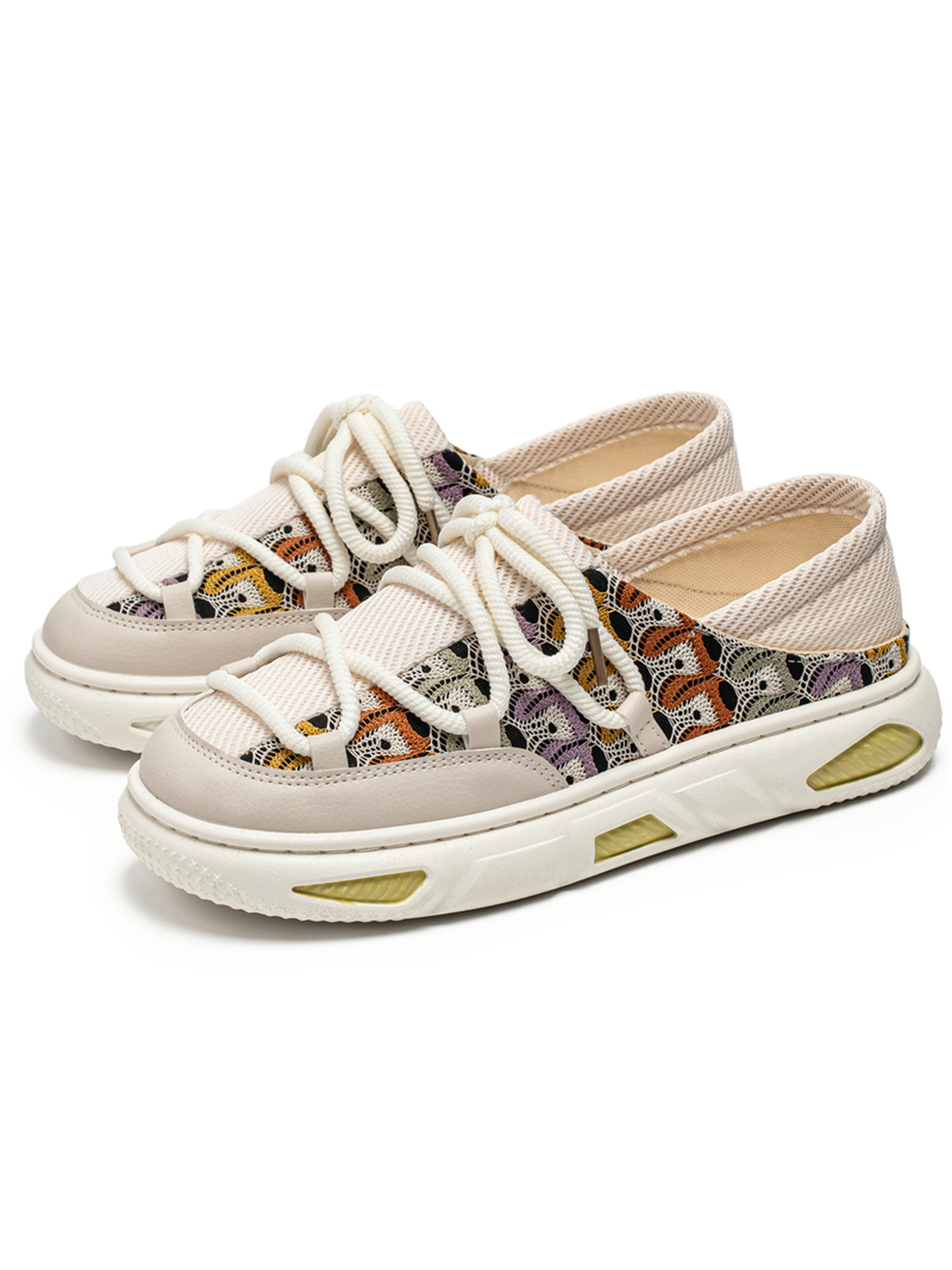Patterned Casual Lace Detail Shoes
