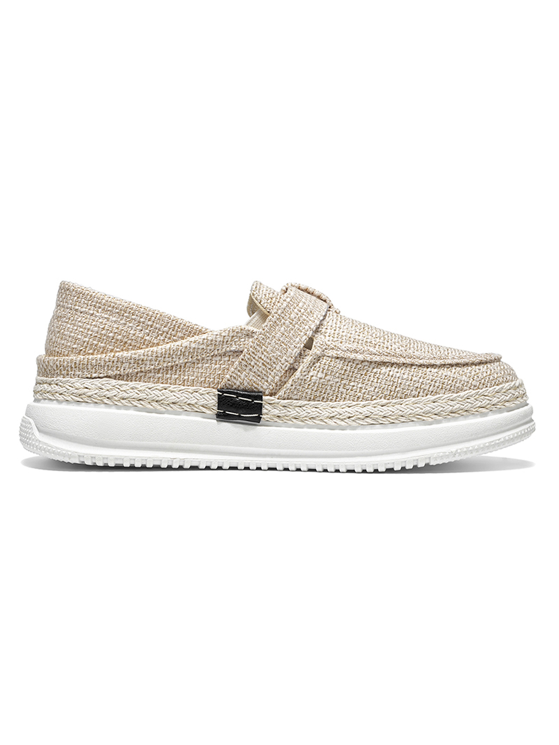 Woven Casual Shoes with Buckle Detail