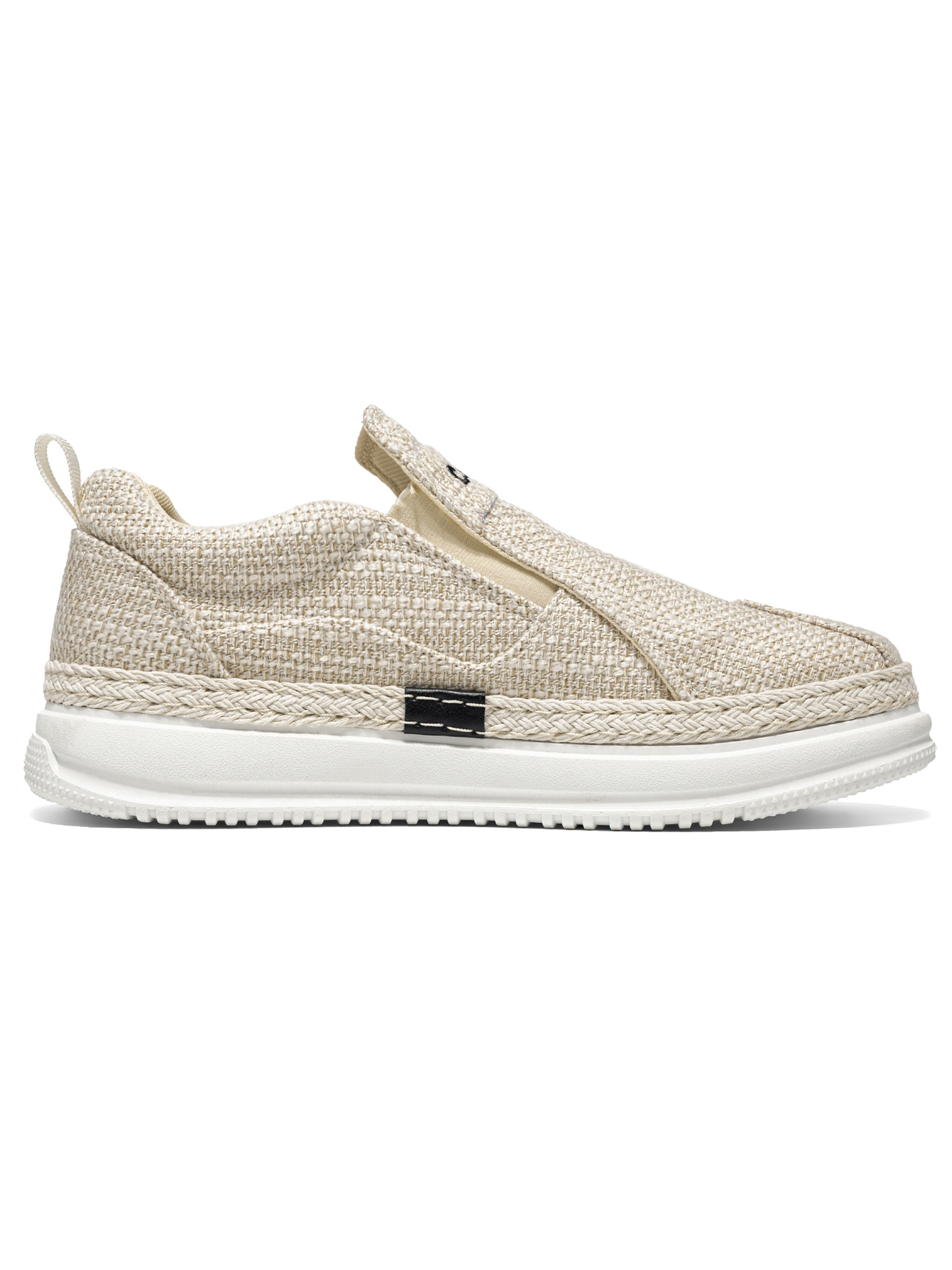 Woven Casual Slip-On Shoes with Zipper Detail