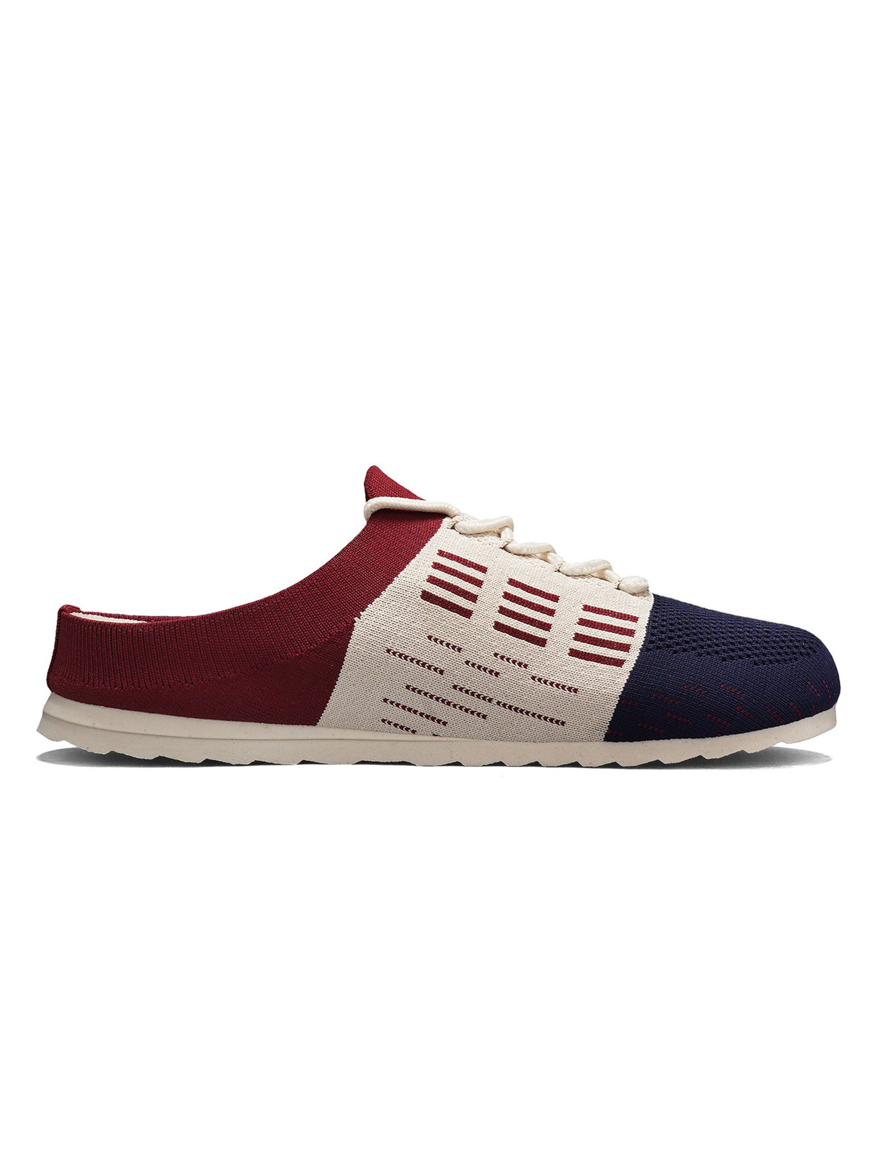 Color Block Knit Slip -On Mules