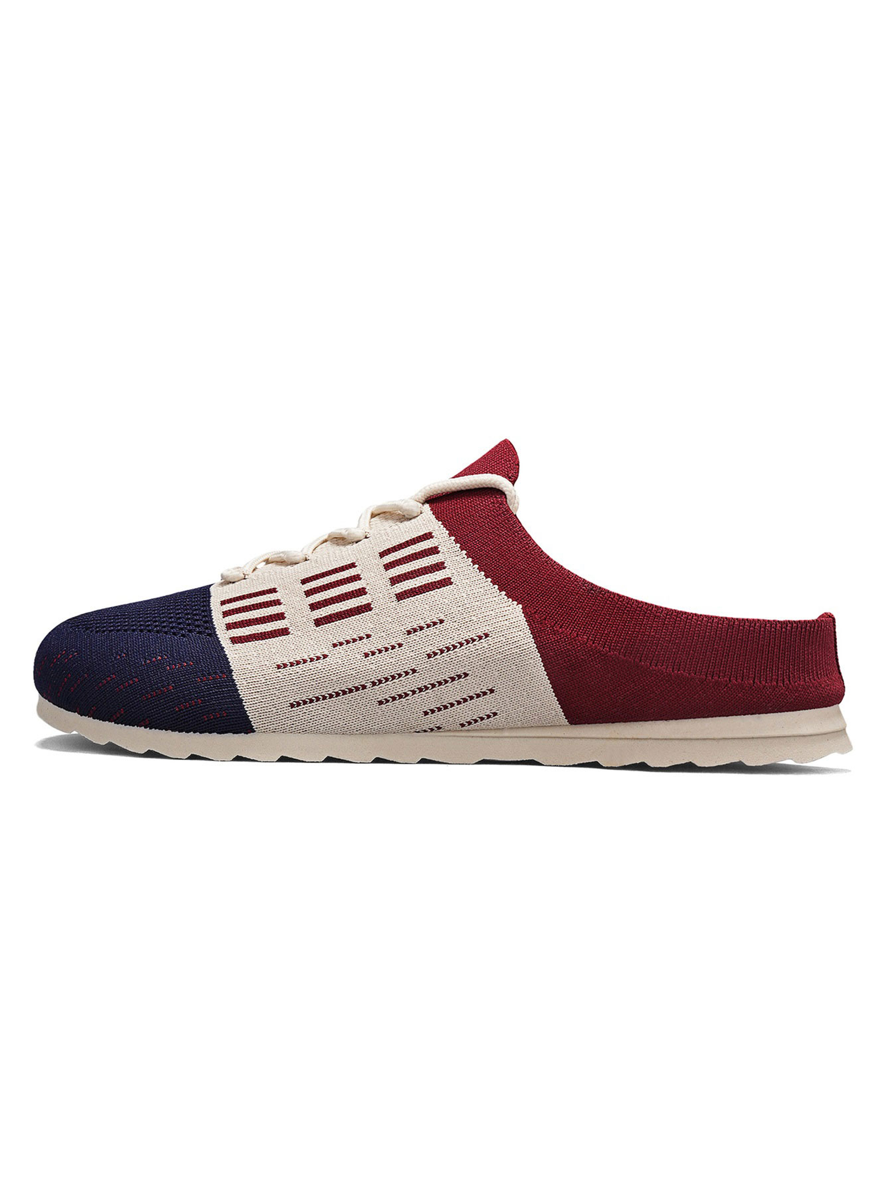 Color Block Knit Slip -On Mules