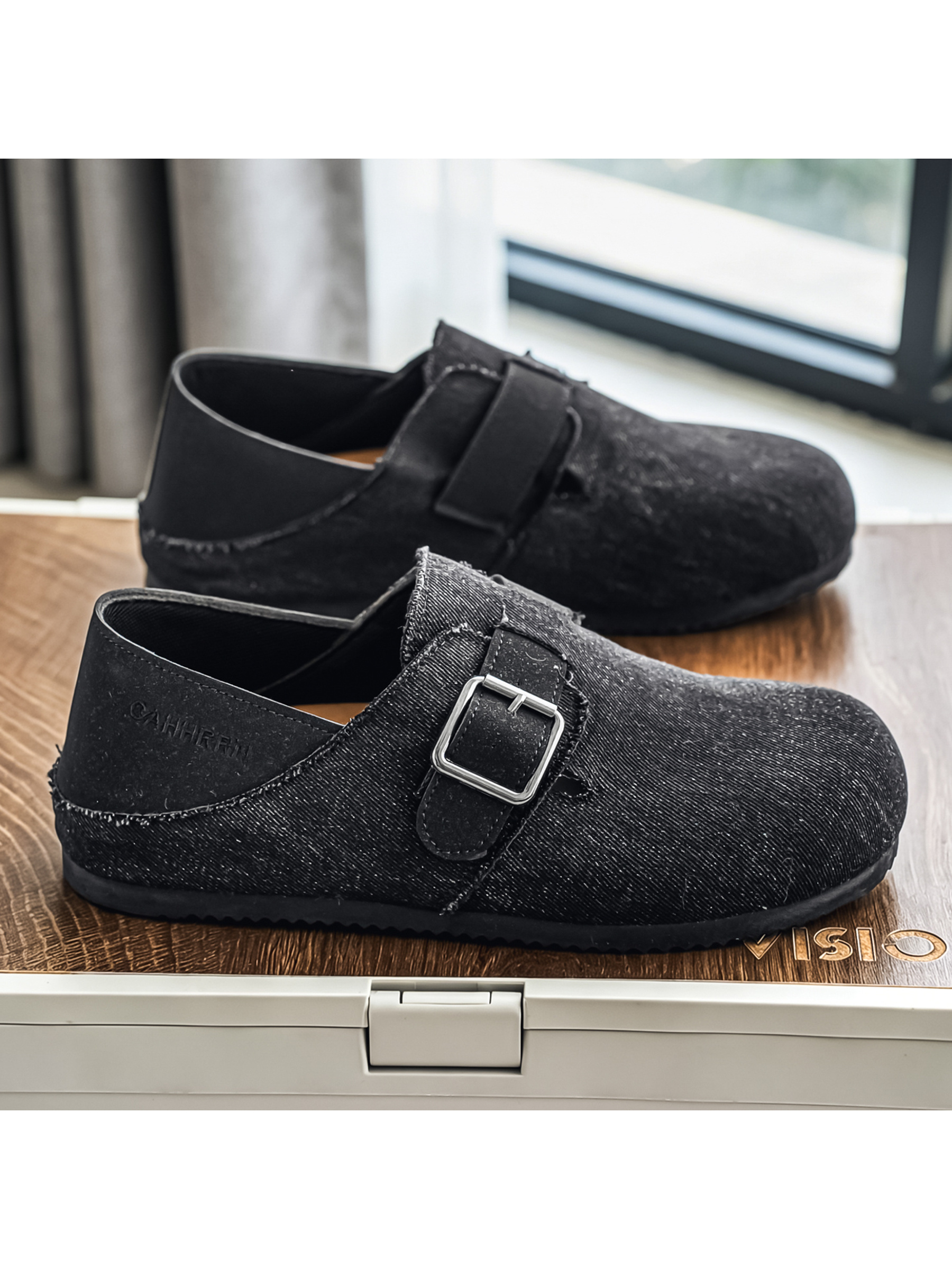 Denim Look Buckle Casual Shoes