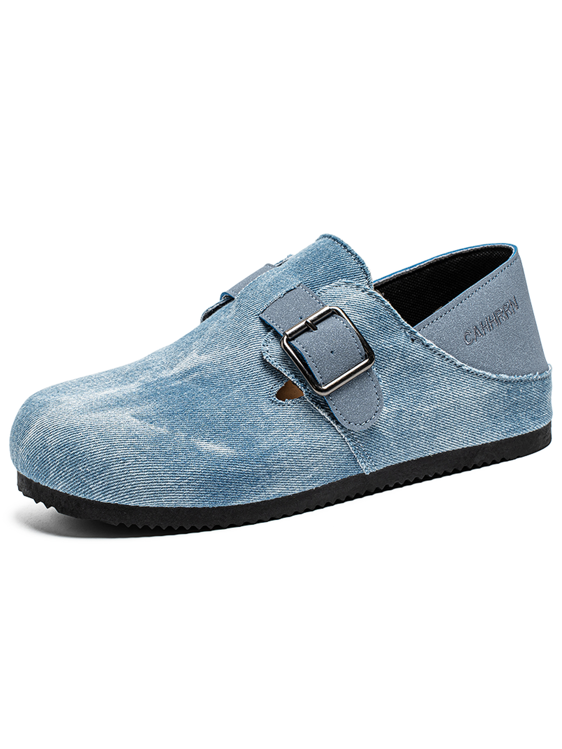 Denim-Look Buckle Casual Shoes