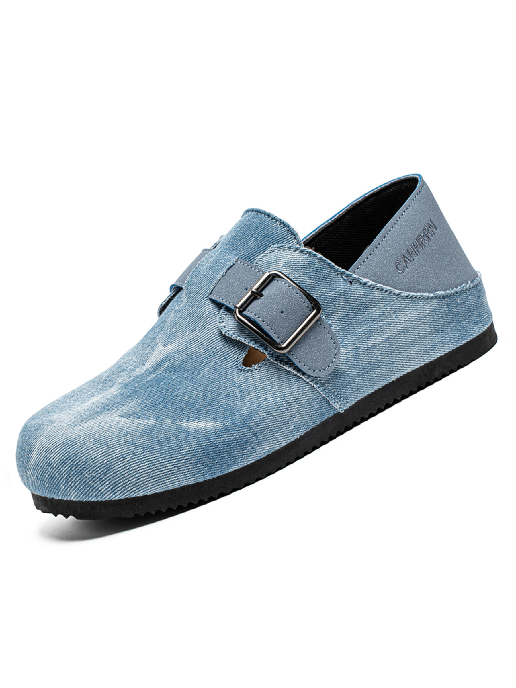 Denim-Look Buckle Casual Shoes