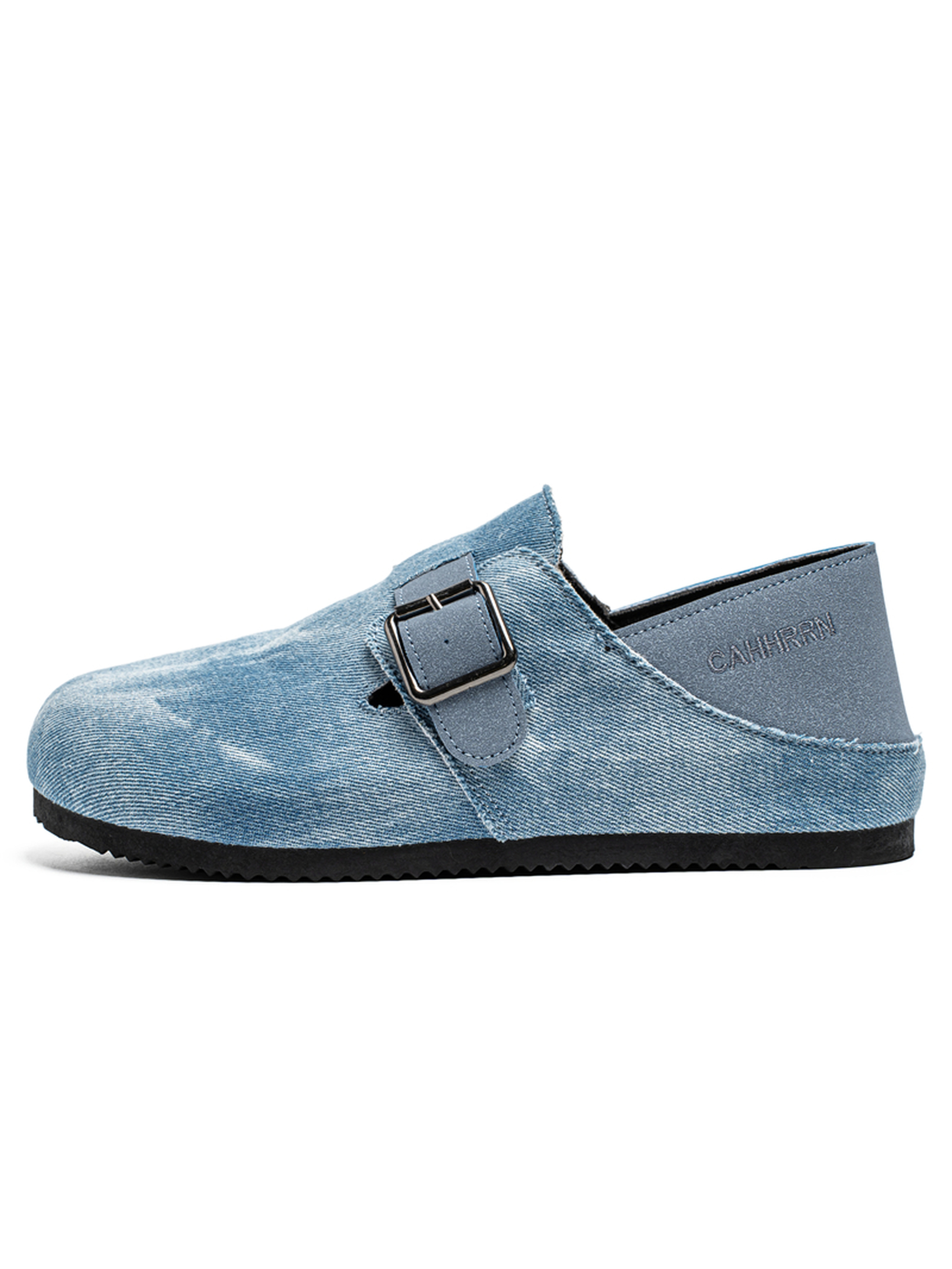 Denim-Look Buckle Casual Shoes