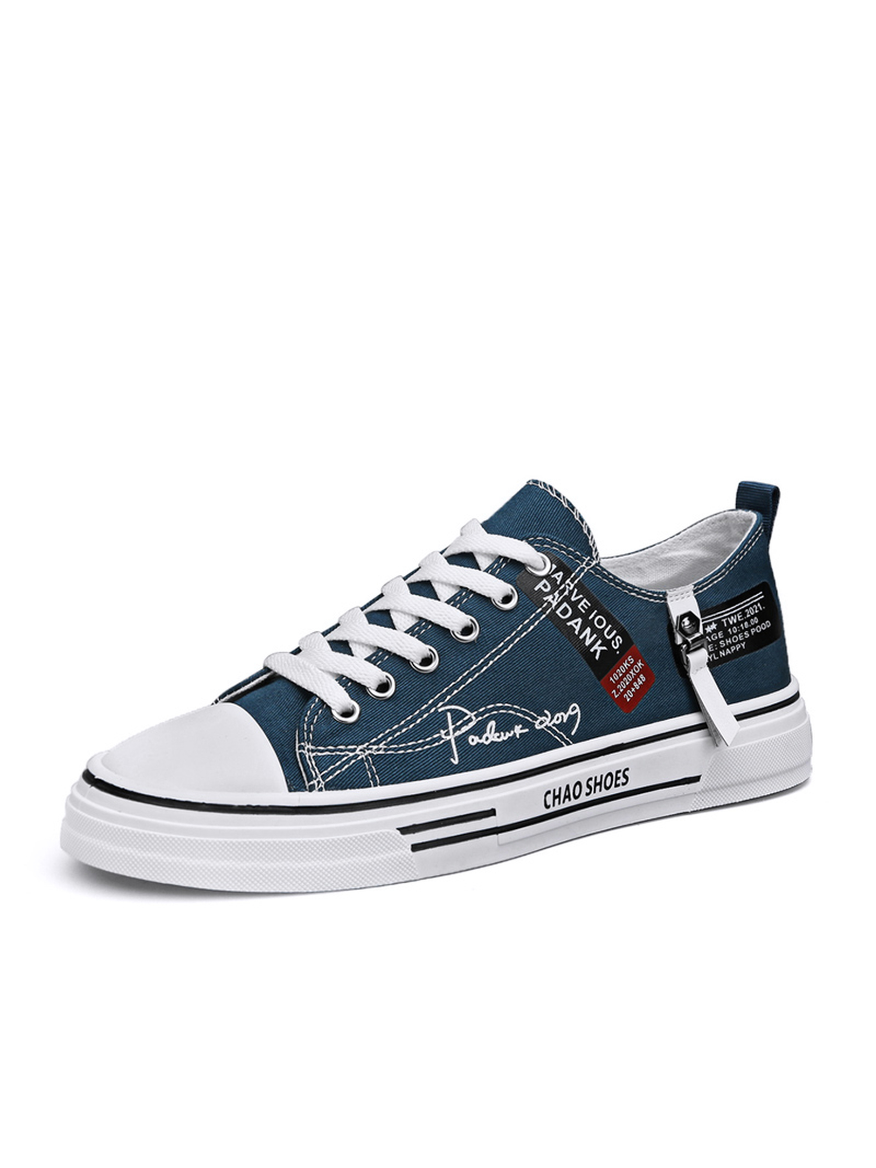 Printed Panel Lace-Up Sneakers