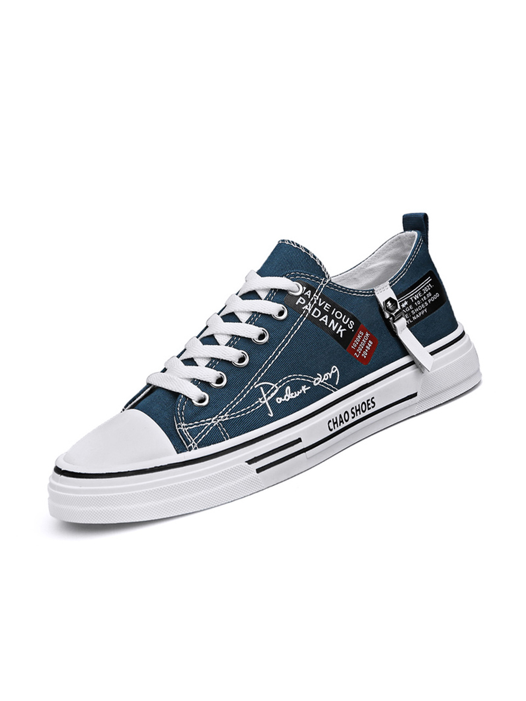 Printed Panel Lace-Up Sneakers