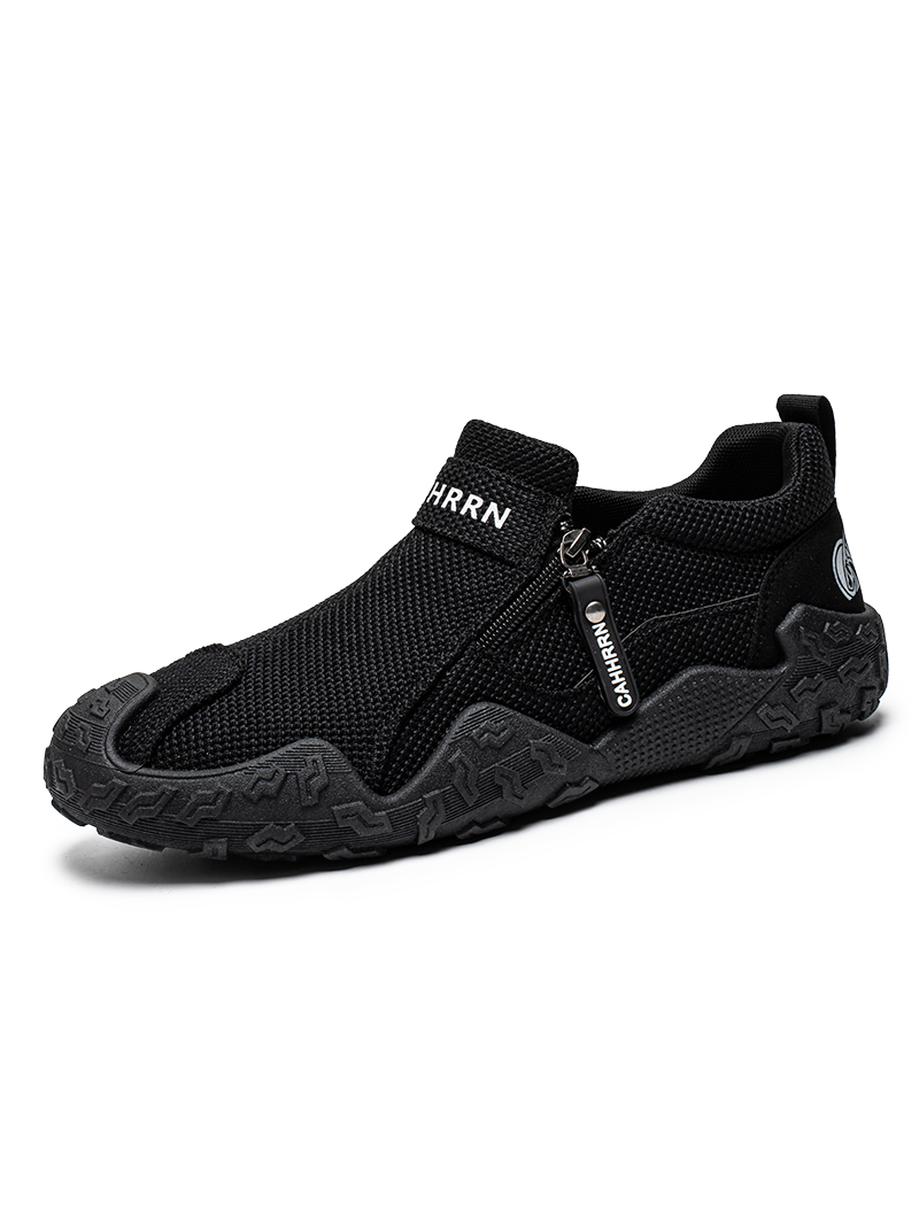 Slip-On Casual Shoes with Zipper Detail