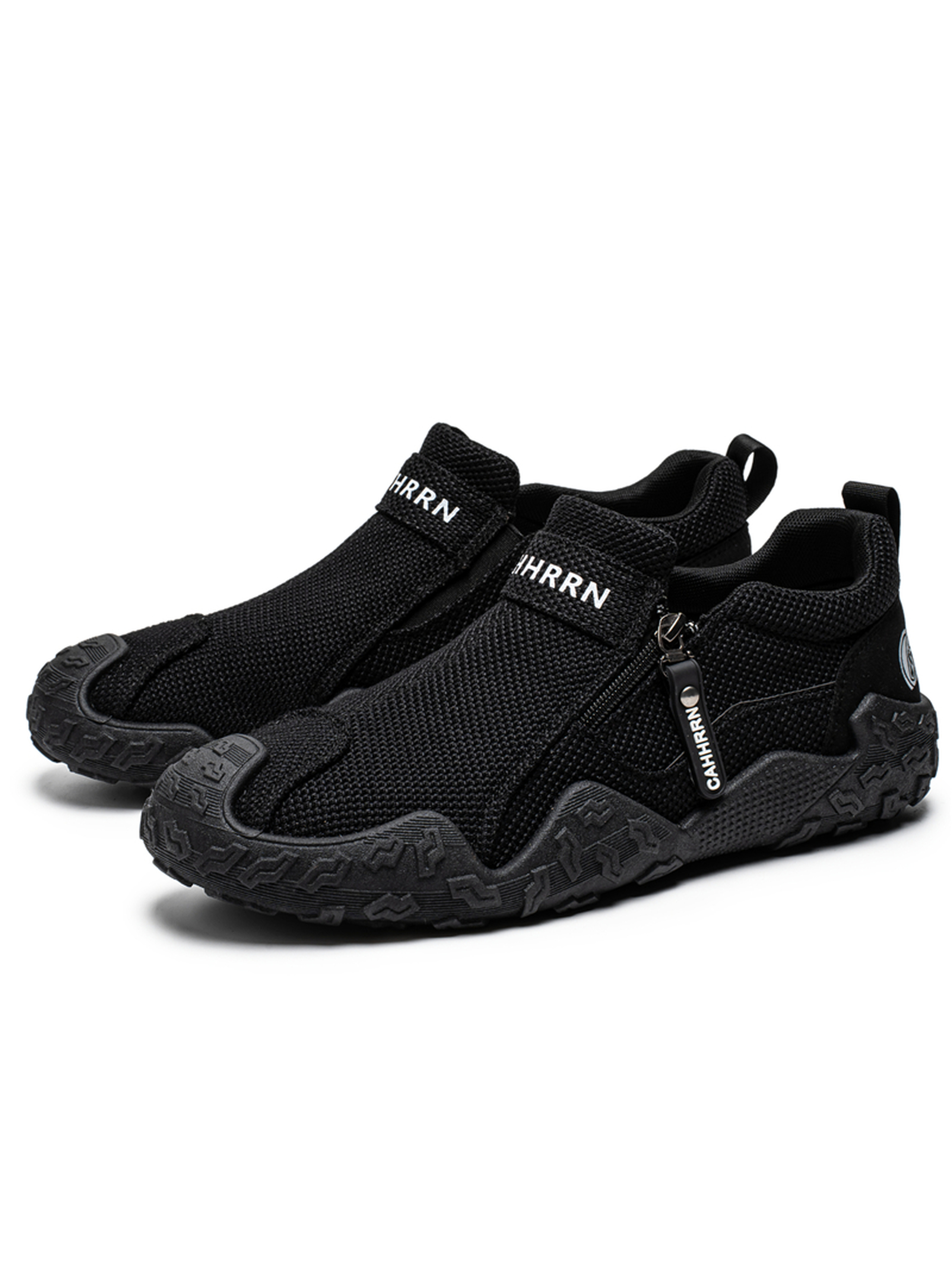 Slip-On Casual Shoes with Zipper Detail
