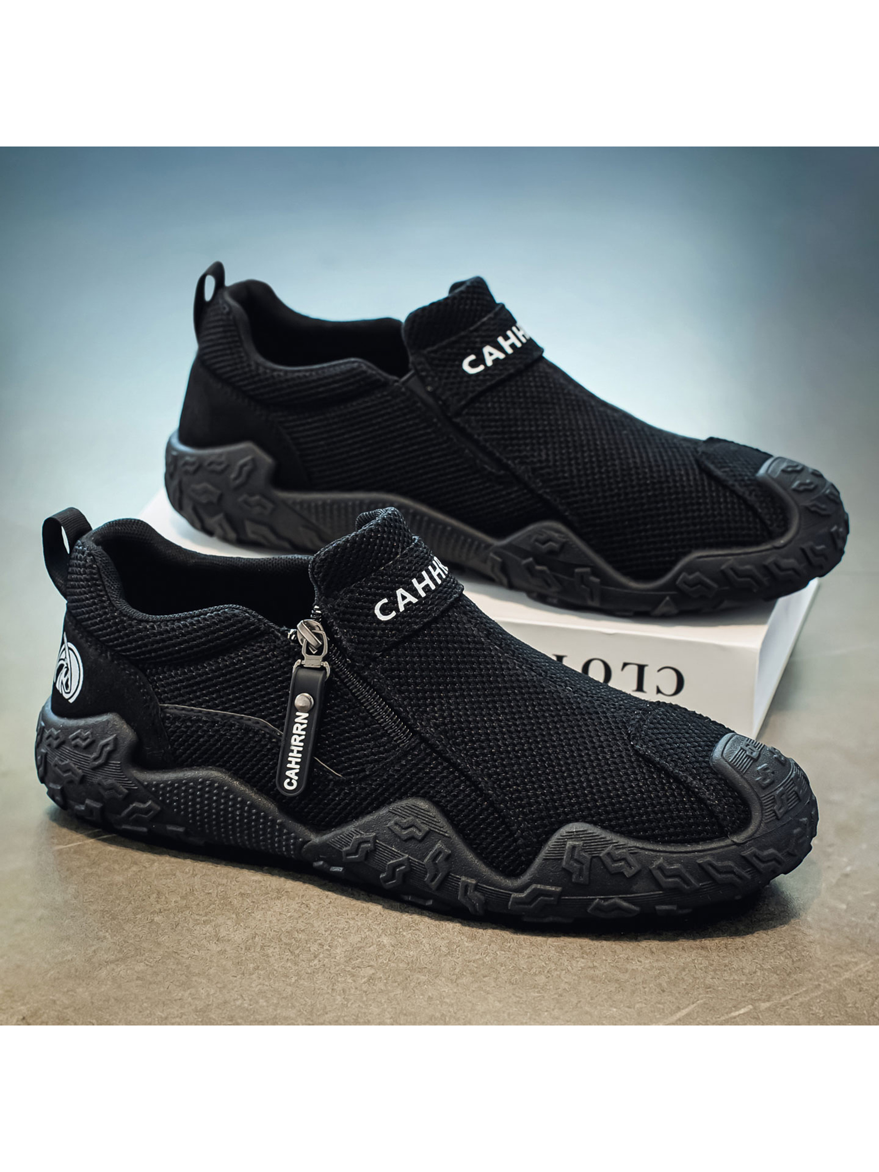 Slip-On Casual Shoes with Zipper Detail