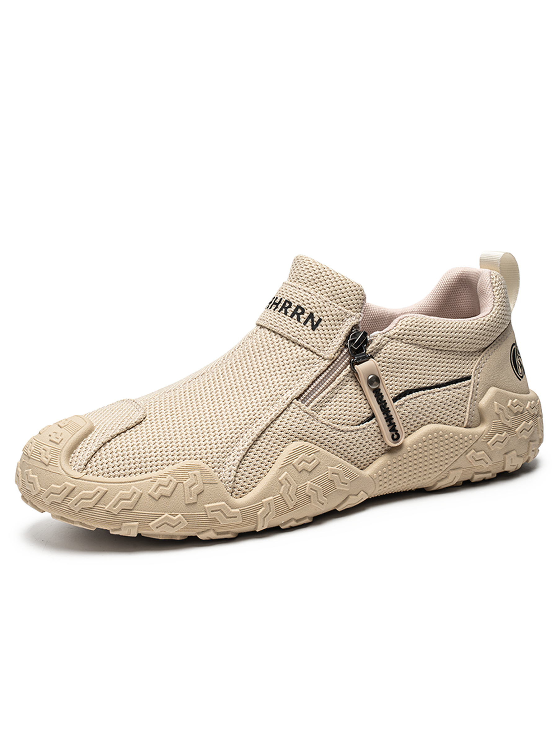 Slip-On Casual Shoes with Zipper Detail