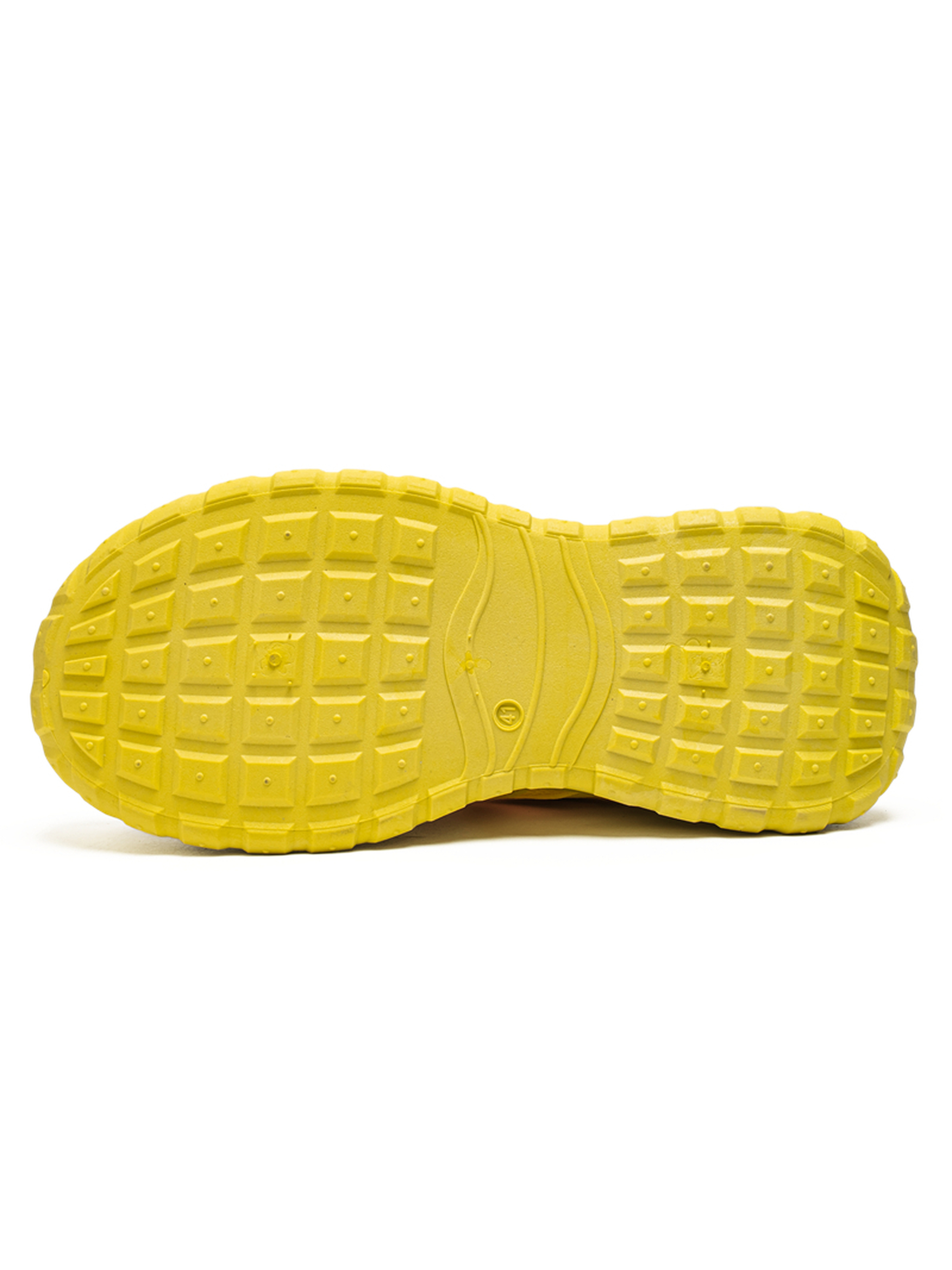 Mens Yellow Mesh Lace Up Sneakers