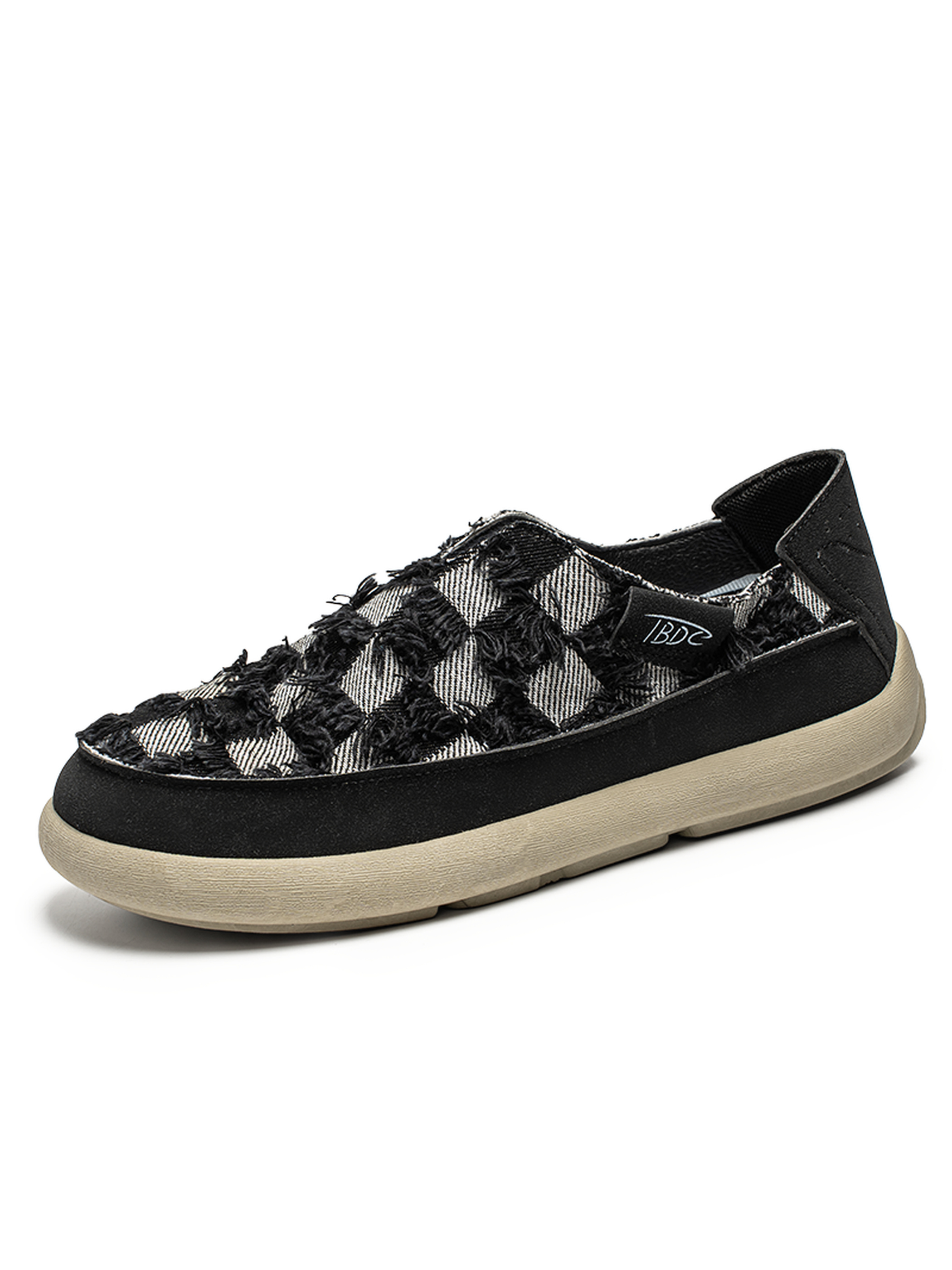 Frayed Checkered Casual Shoes