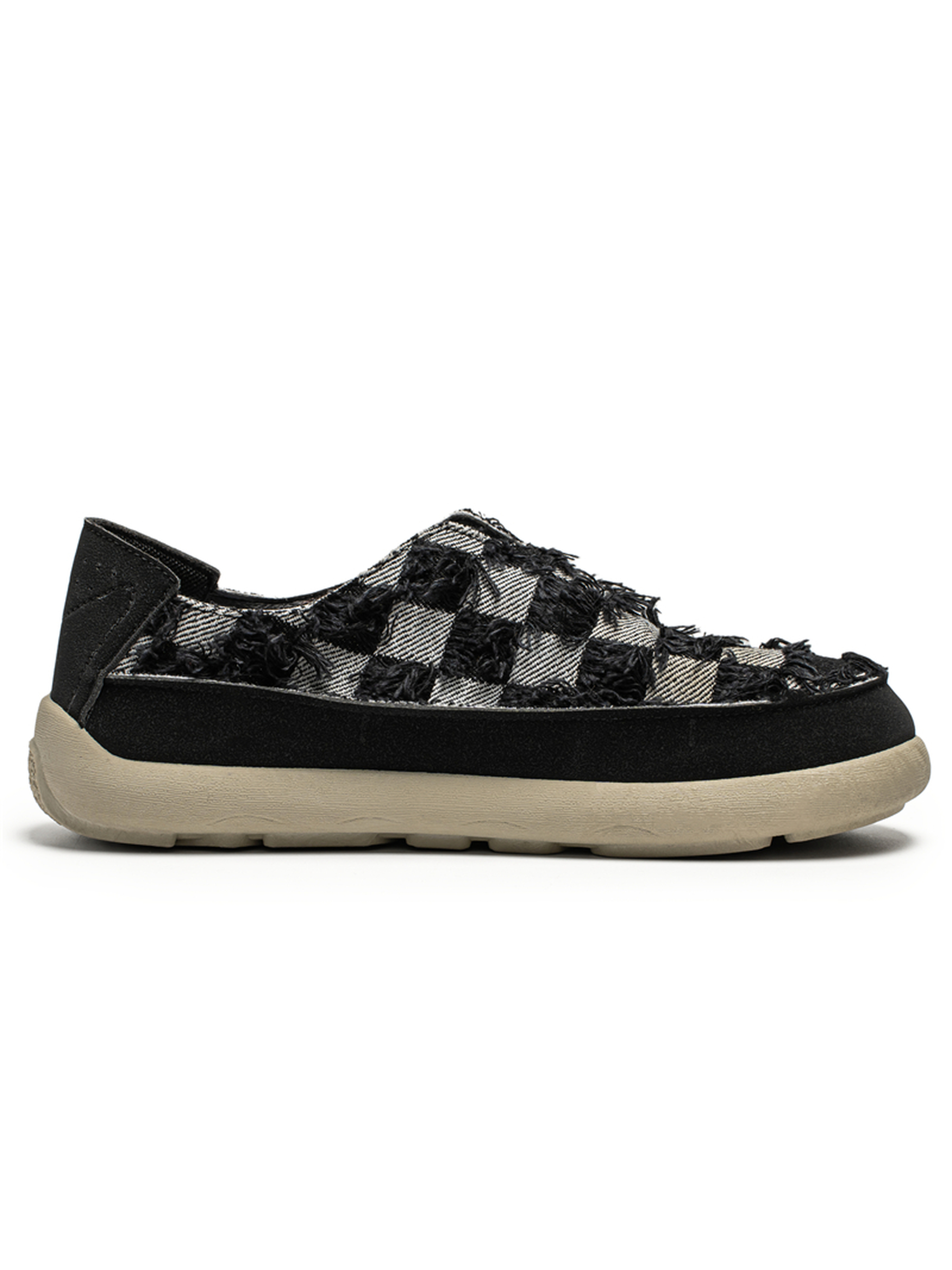 Frayed Checkered Casual Shoes