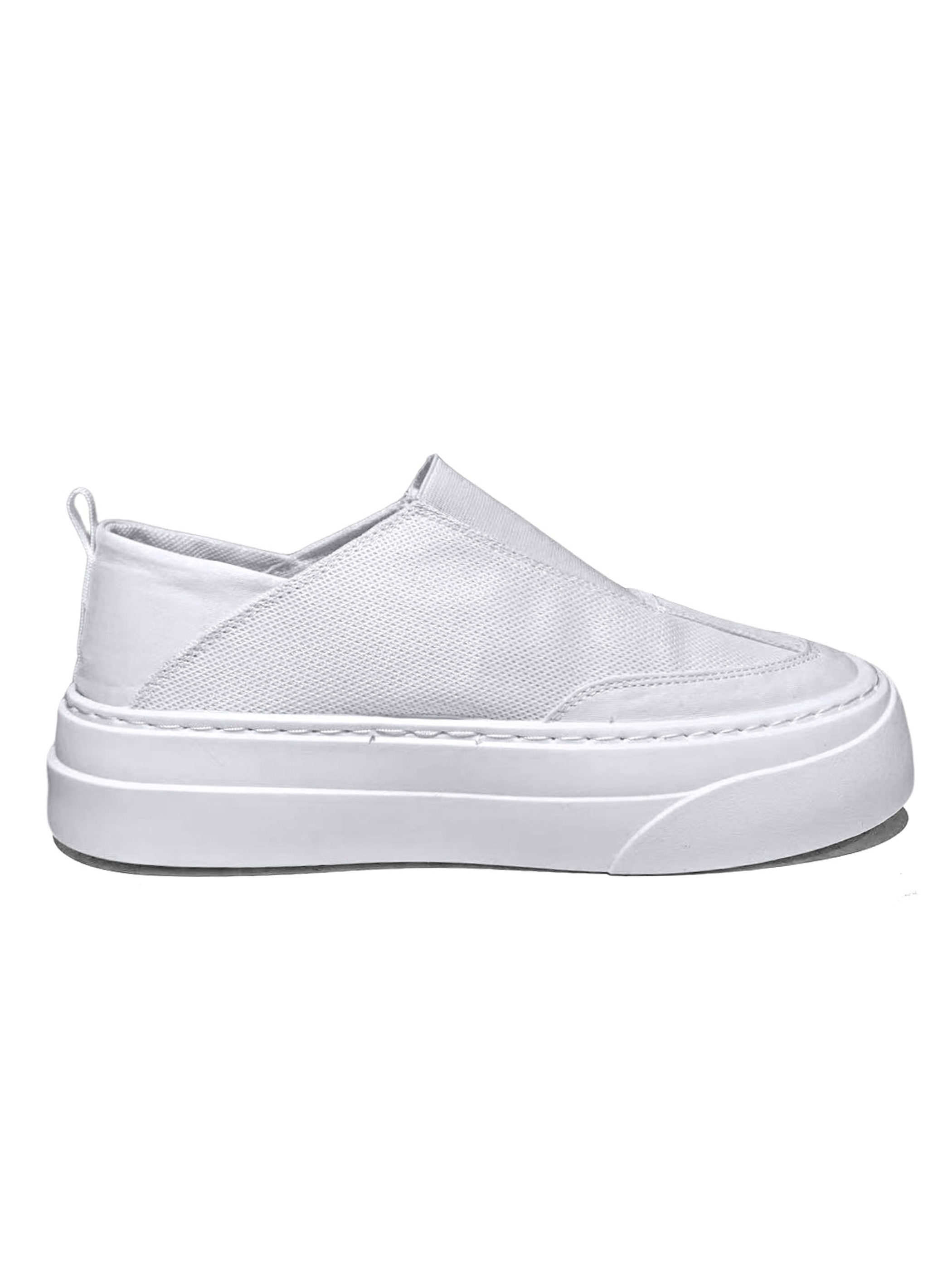 Mens White Slip-On Casual Sneakers