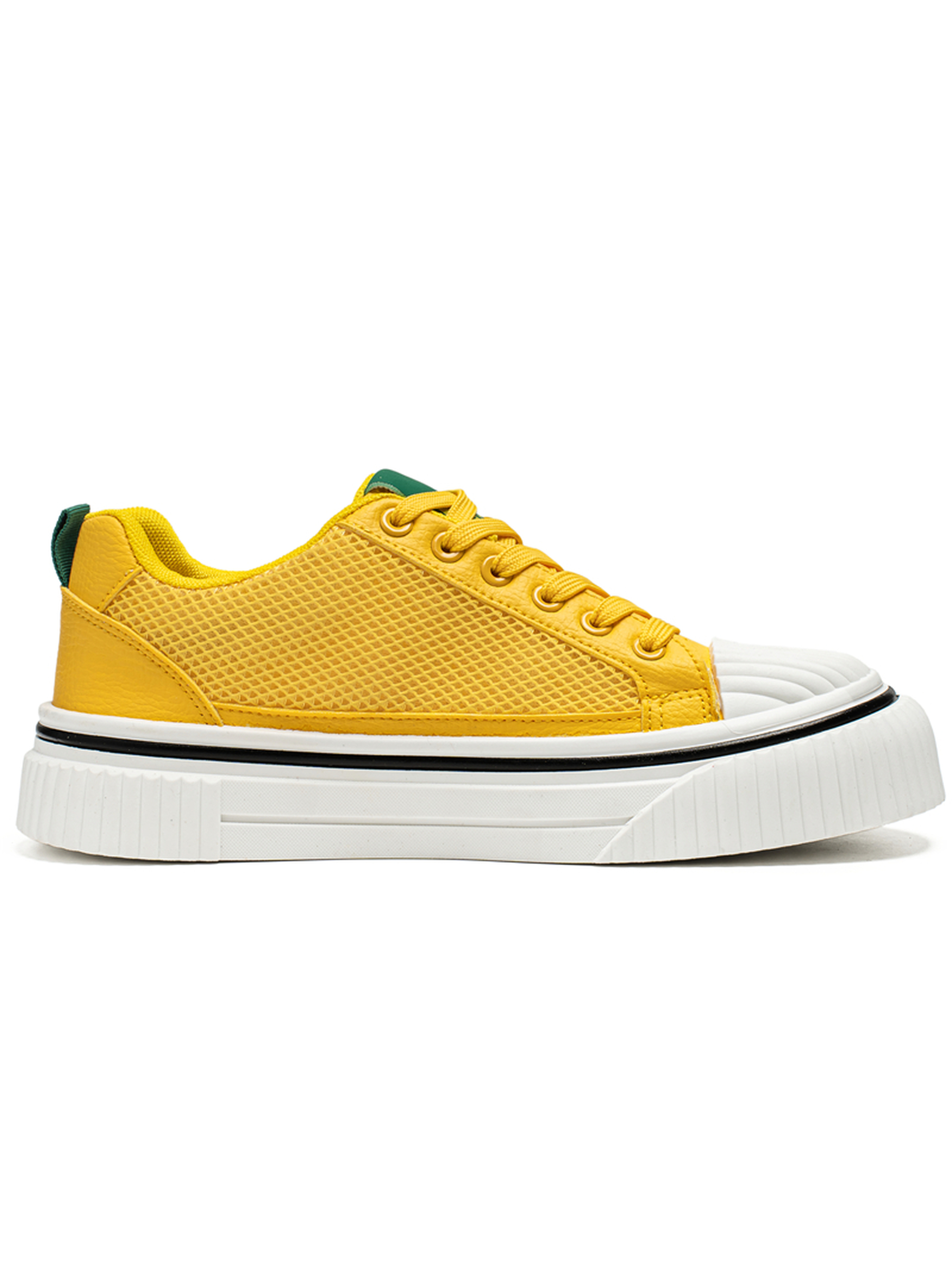 Mens Vibrant Yellow and Green Mesh Sneakers