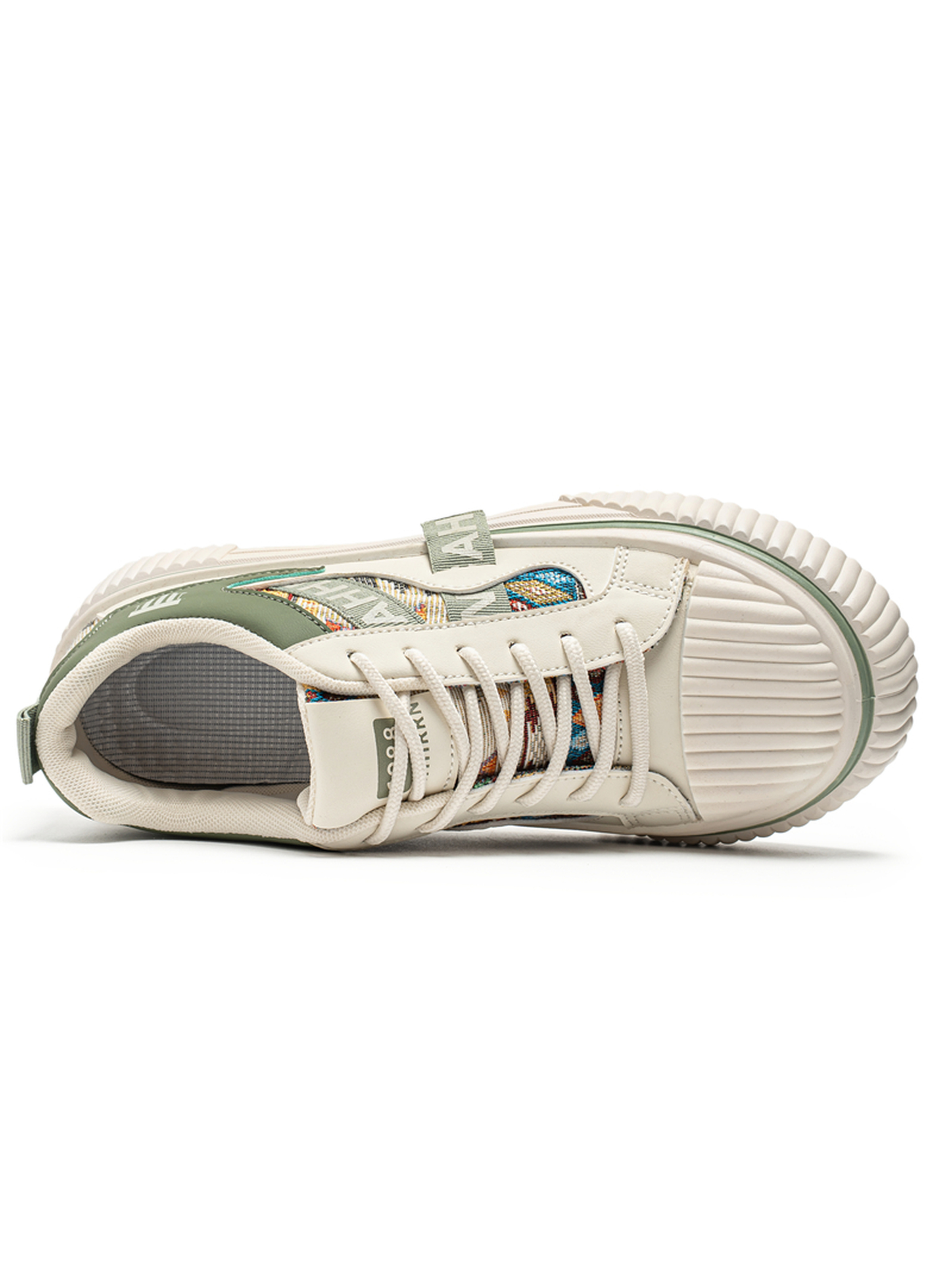 Mens Desert Green Patterned Casual Sneakers