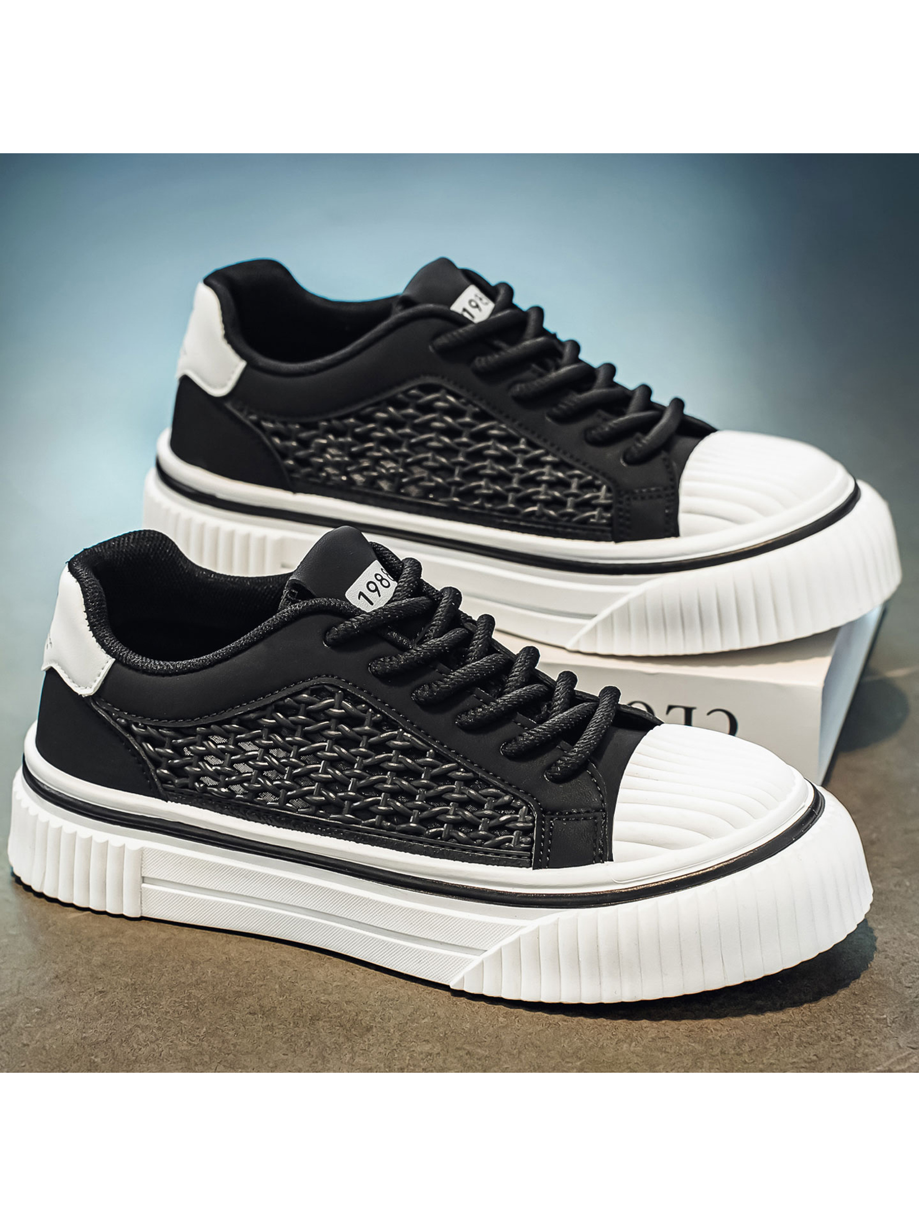 Woven Panel Casual Sneakers