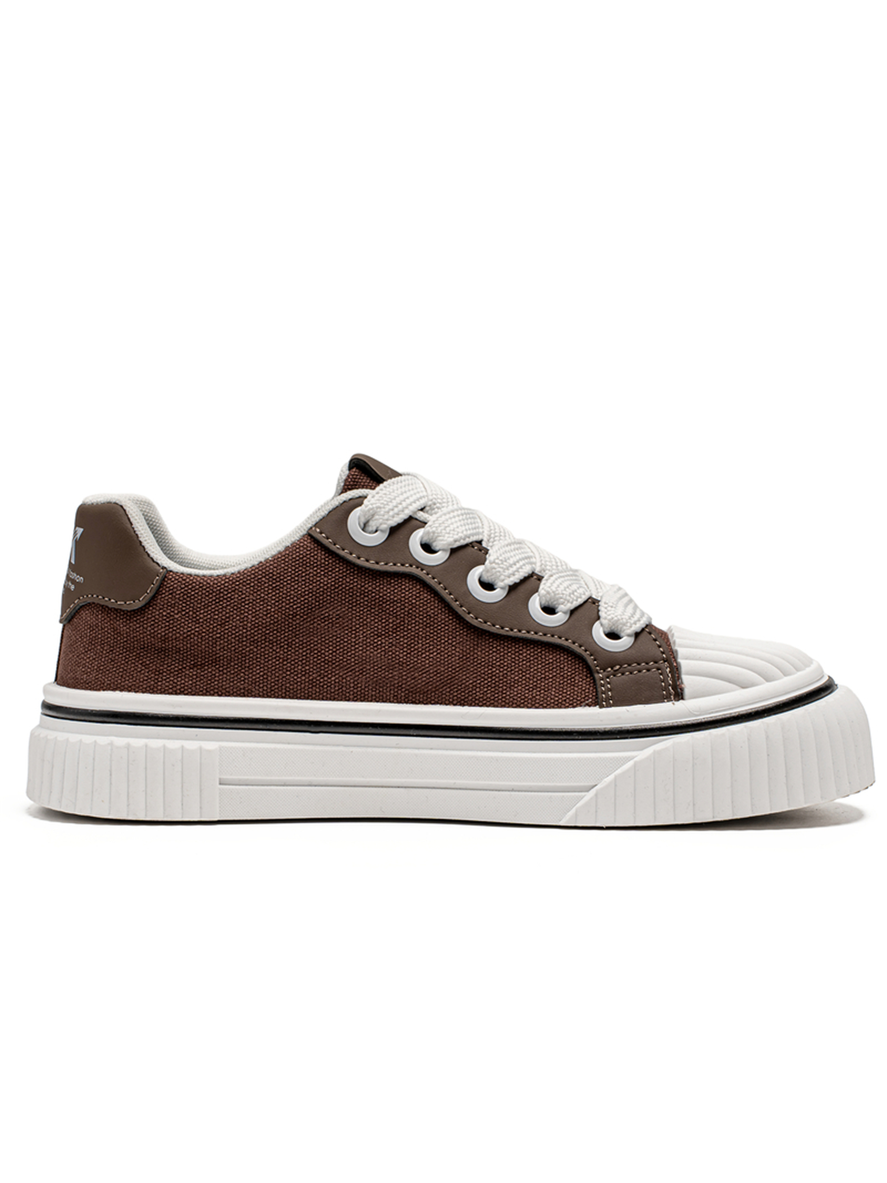Coffee Brown Lace Up Platform Sneakers