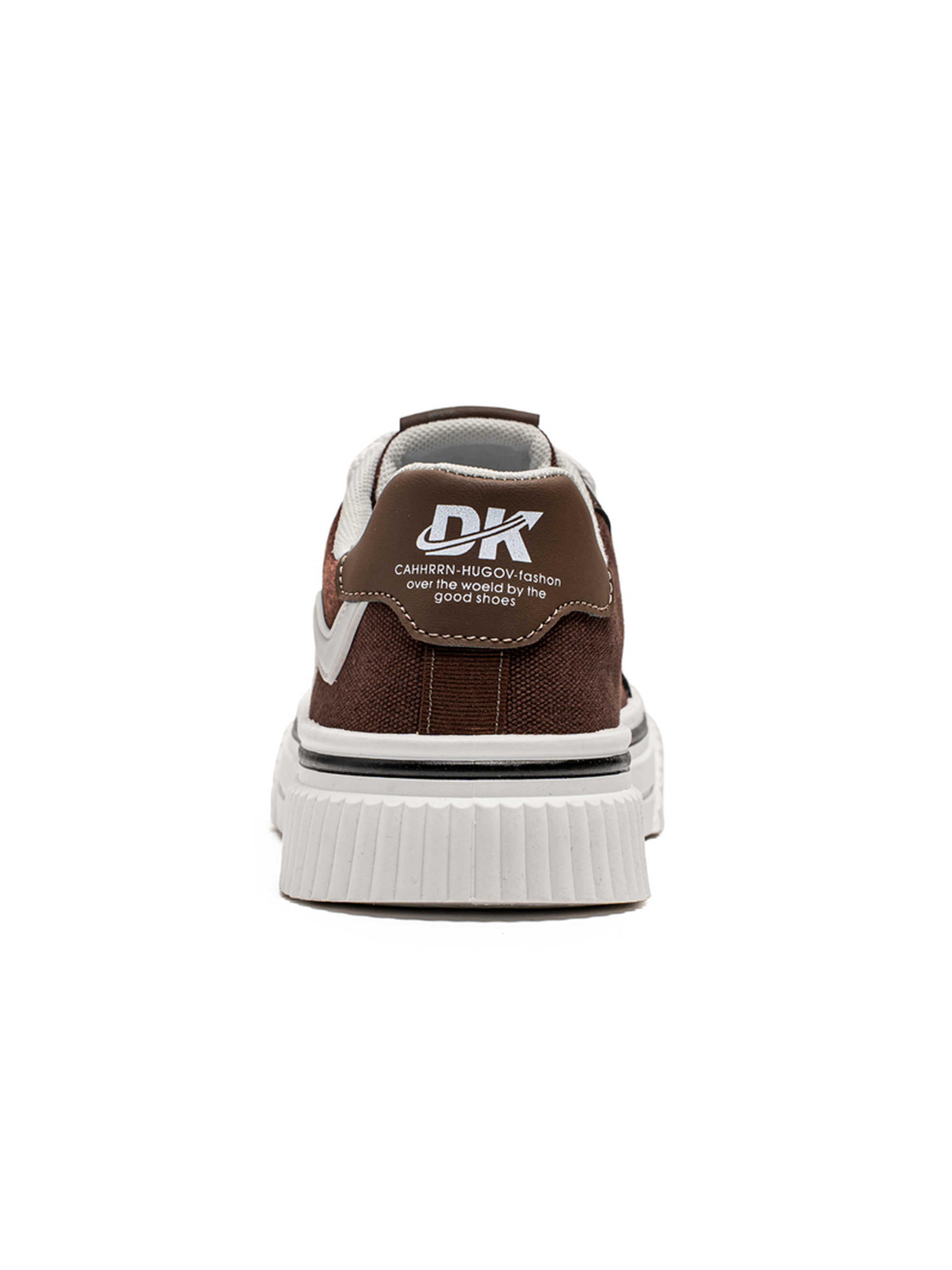 Coffee Brown Lace Up Platform Sneakers