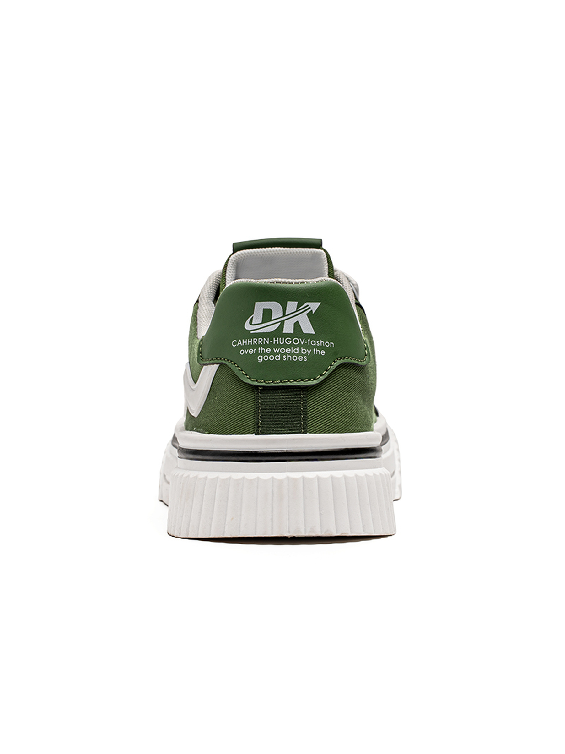 Mens Green Lace Up Platform Sneakers