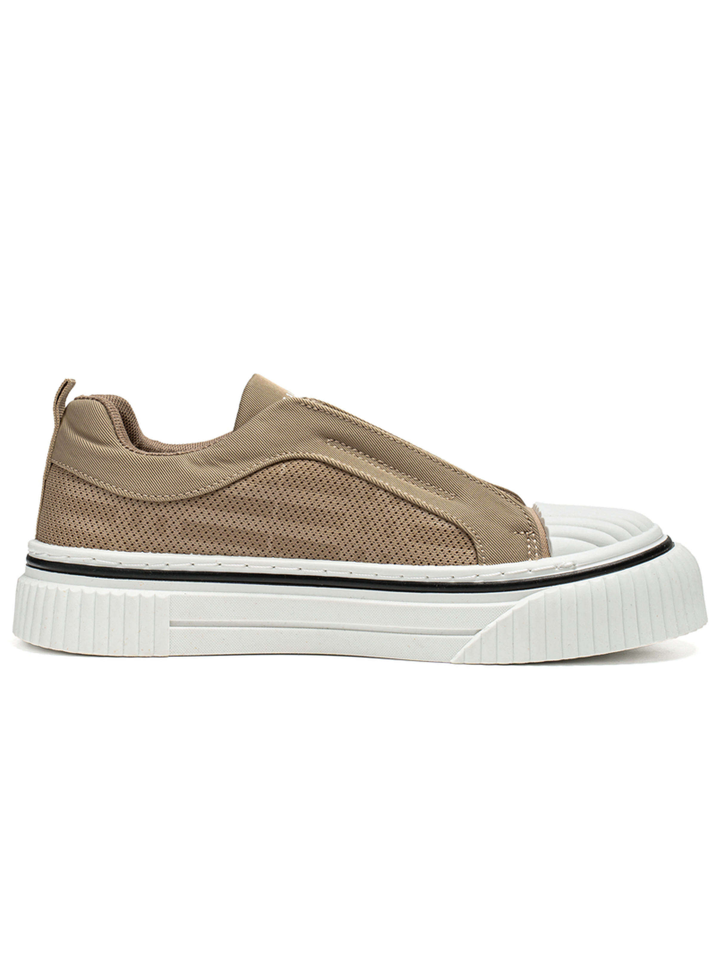 Khaki Men Slip-On Casual Sneakers