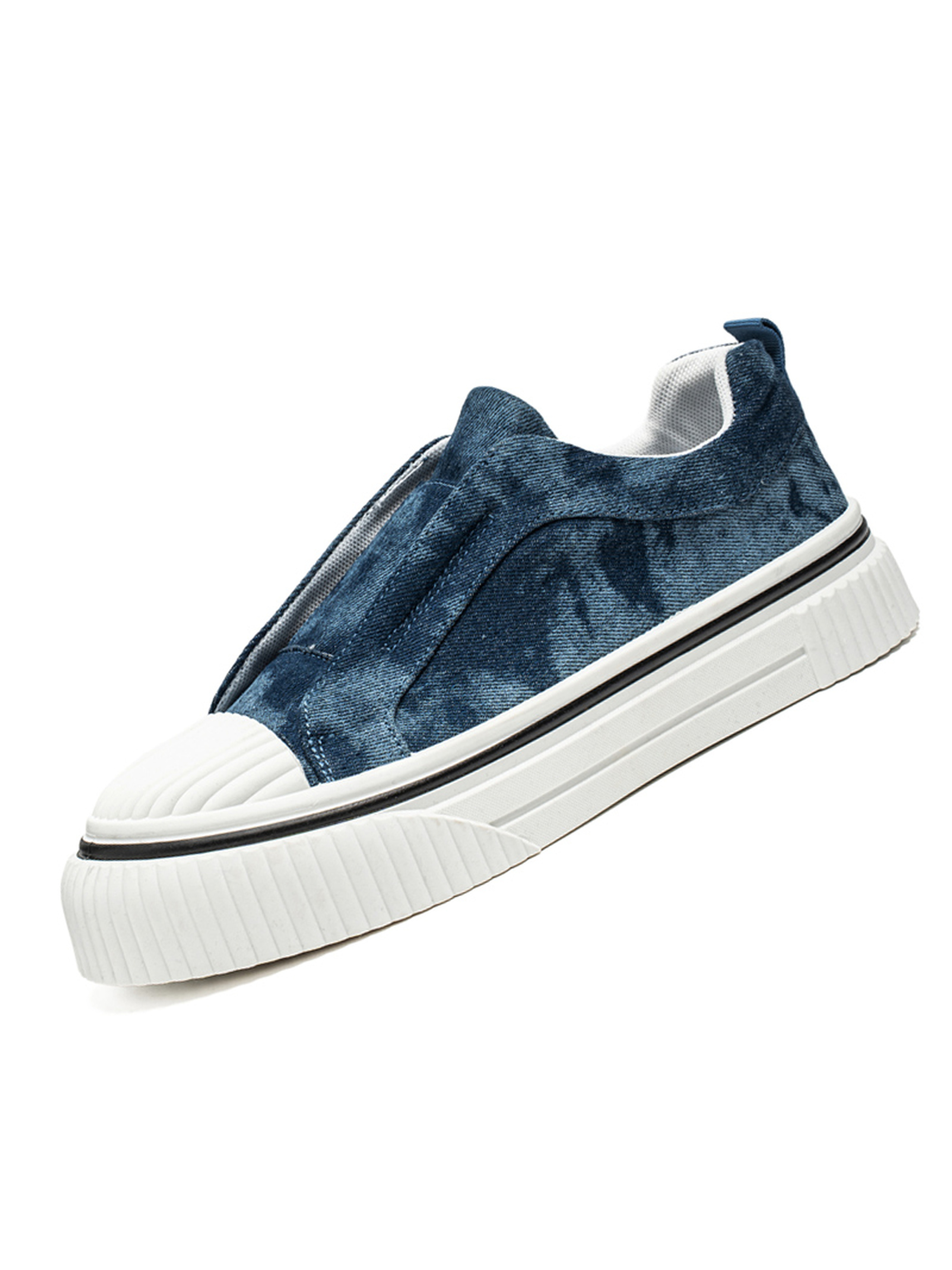 Washed Denim Slip-On Casual Shoes
