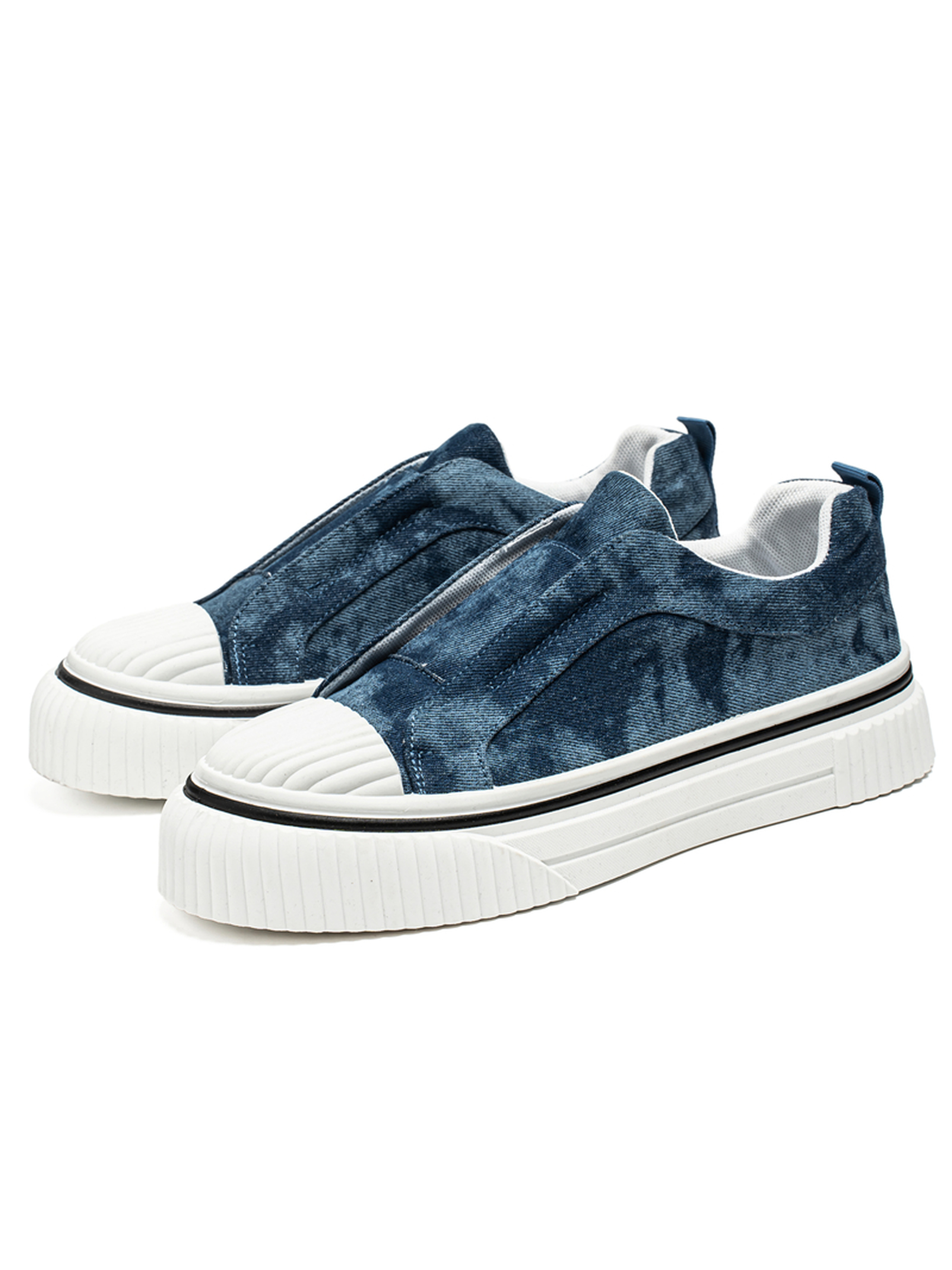 Washed Denim Slip-On Casual Shoes
