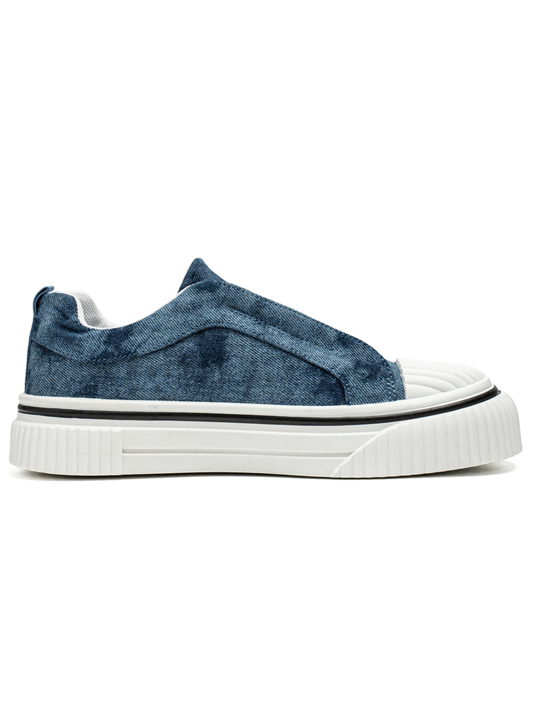 Washed Denim Slip-On Casual Shoes
