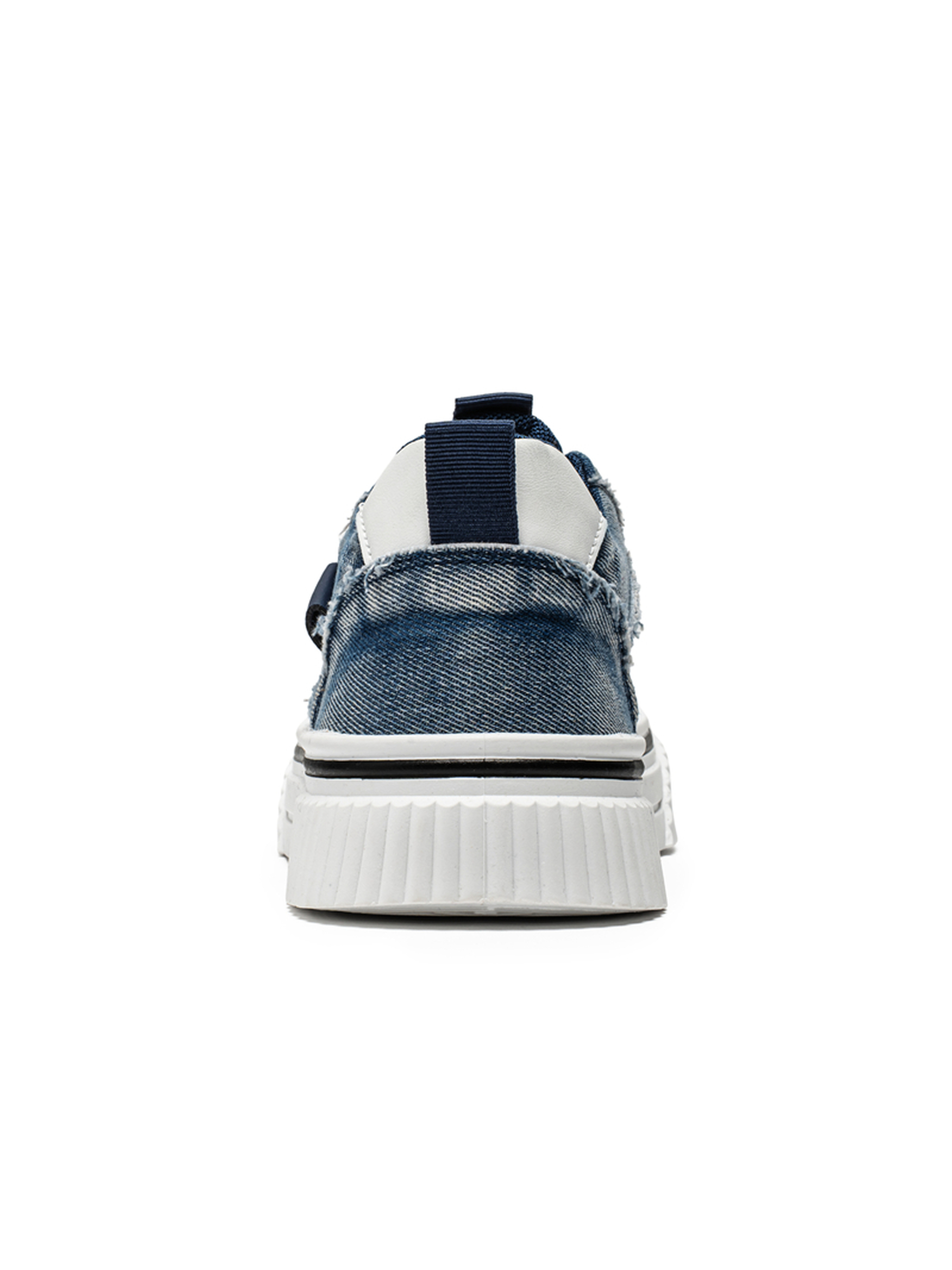 Distressed Denim Platform Sneakers