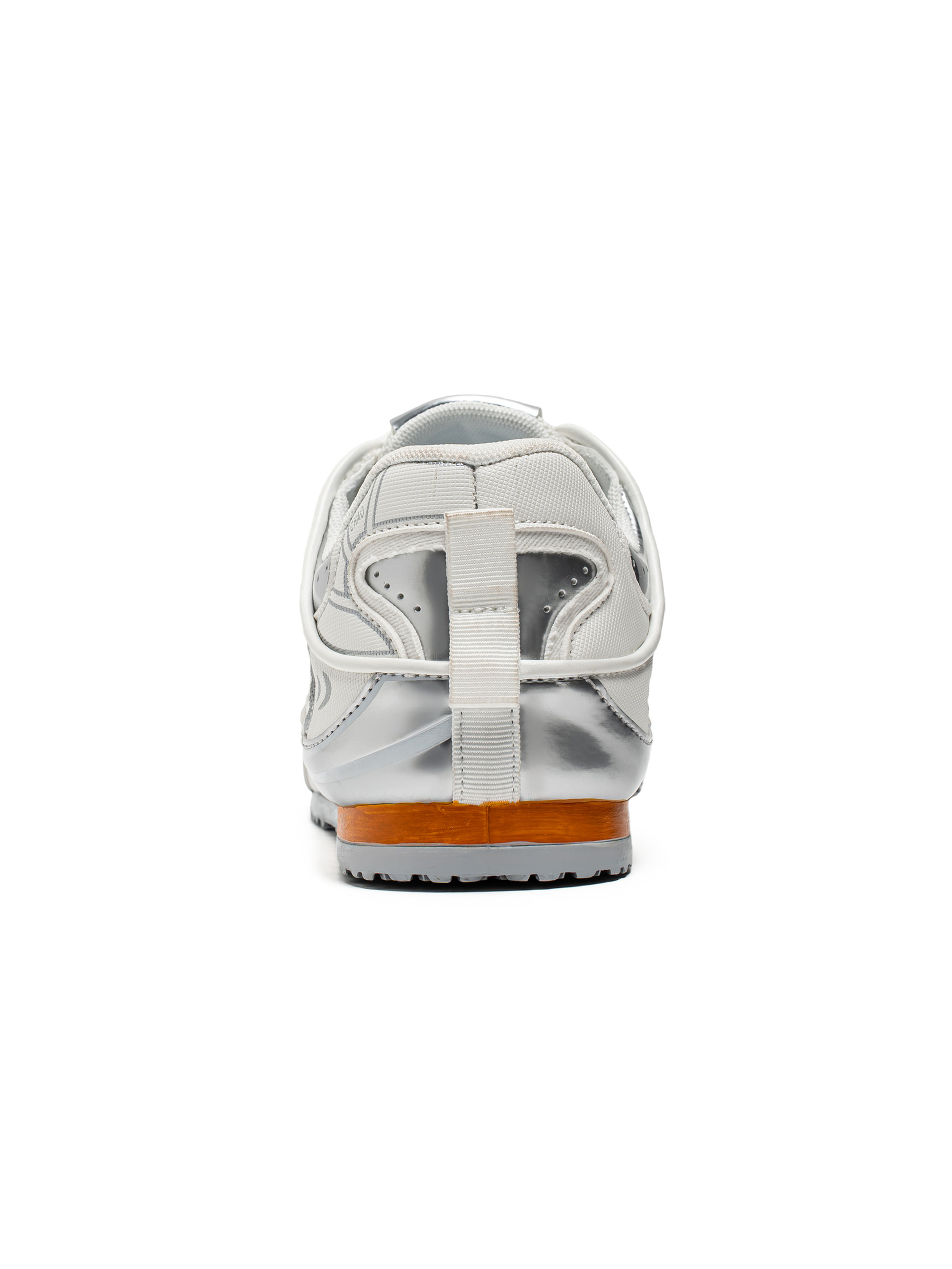 Mens Silver Metallic Mesh Casual Sneakers